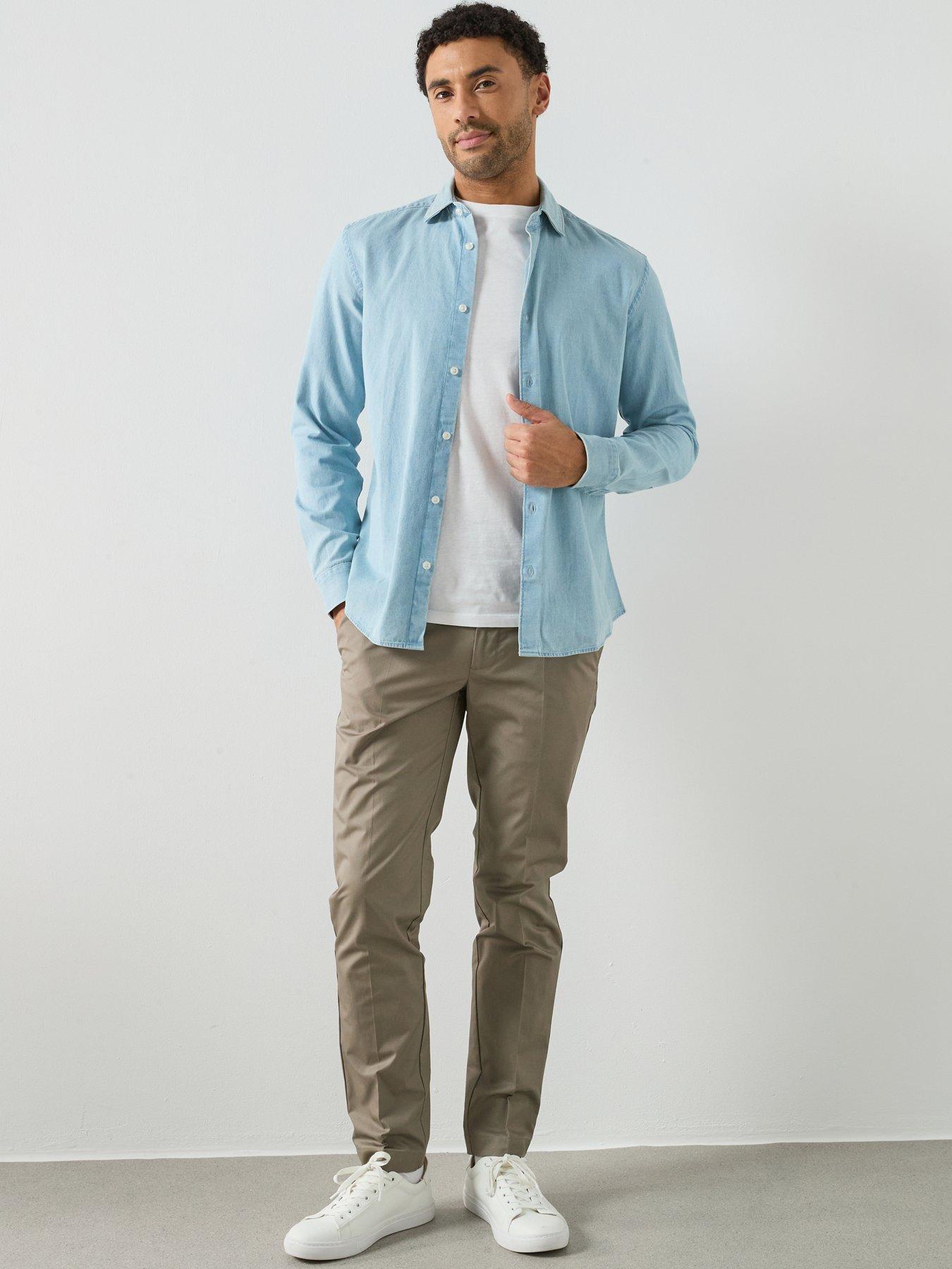  image of mango-denim-shirt-blue