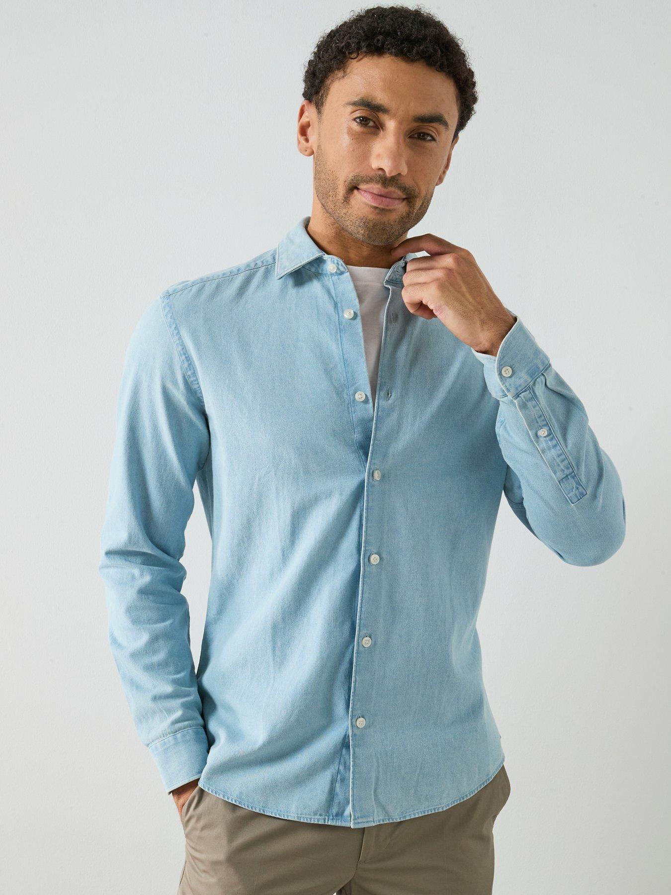  image of mango-denim-shirt-blue