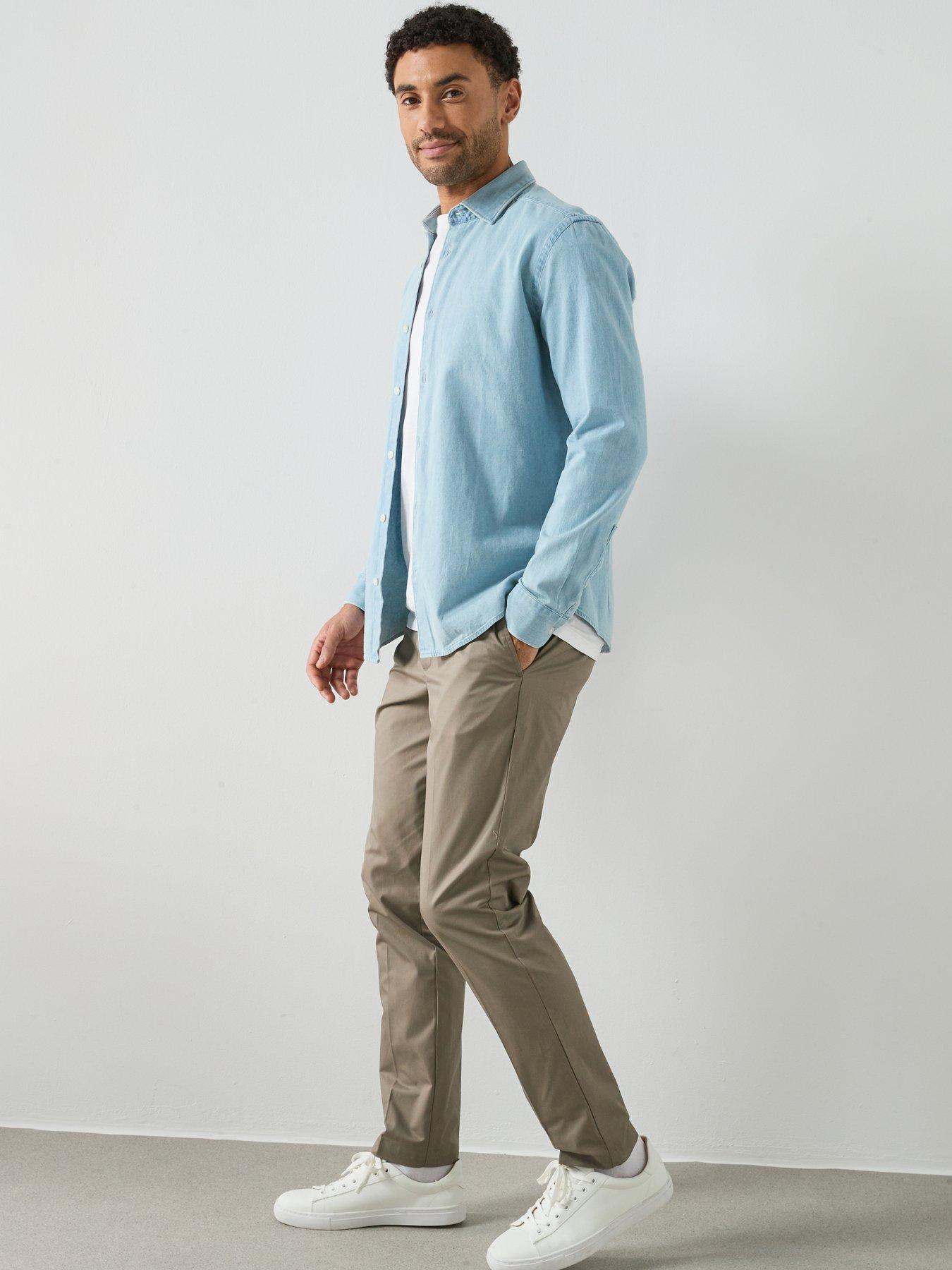  image of mango-denim-shirt-blue