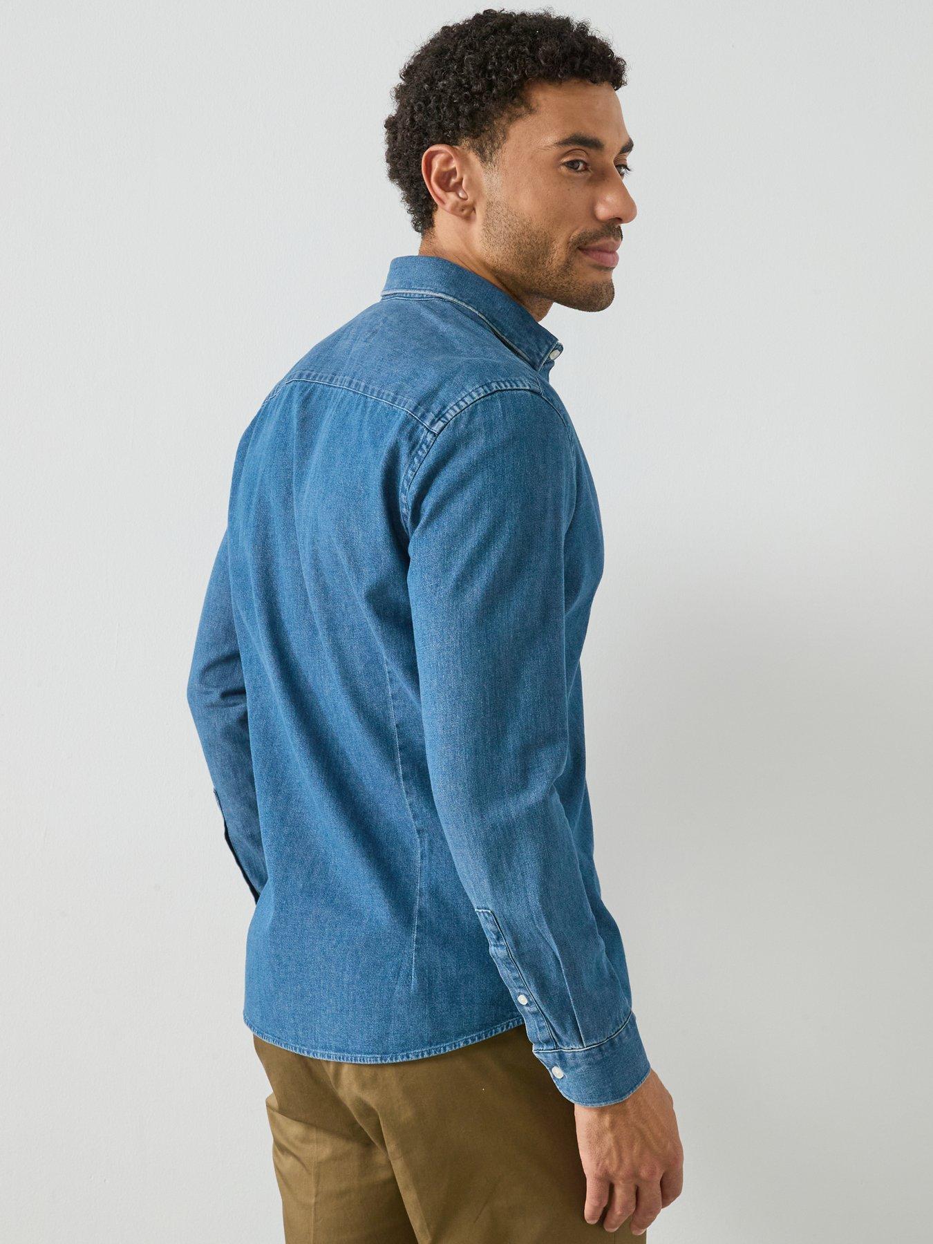  image of mango-denim-shirt-blue