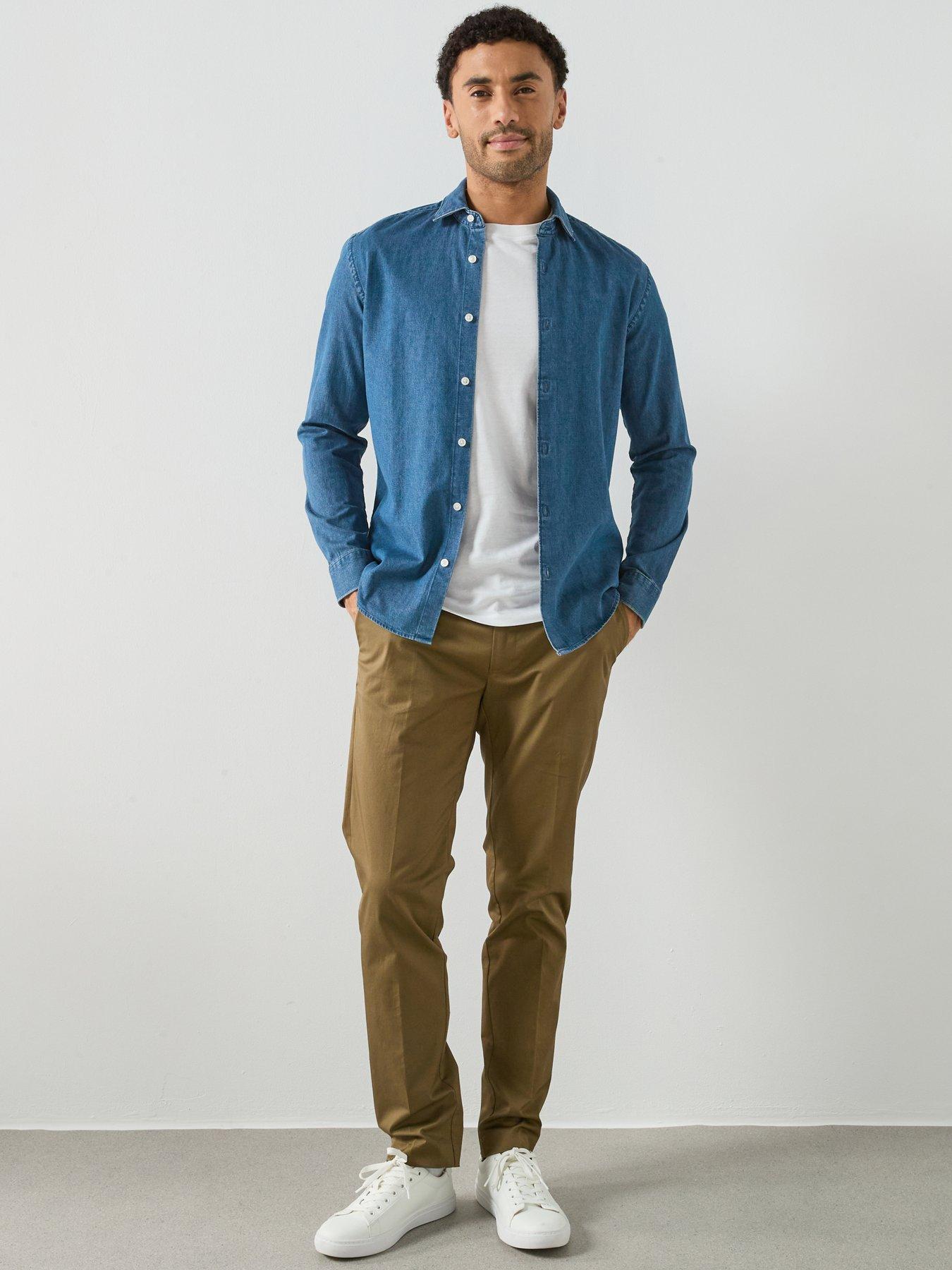  image of mango-denim-shirt-blue