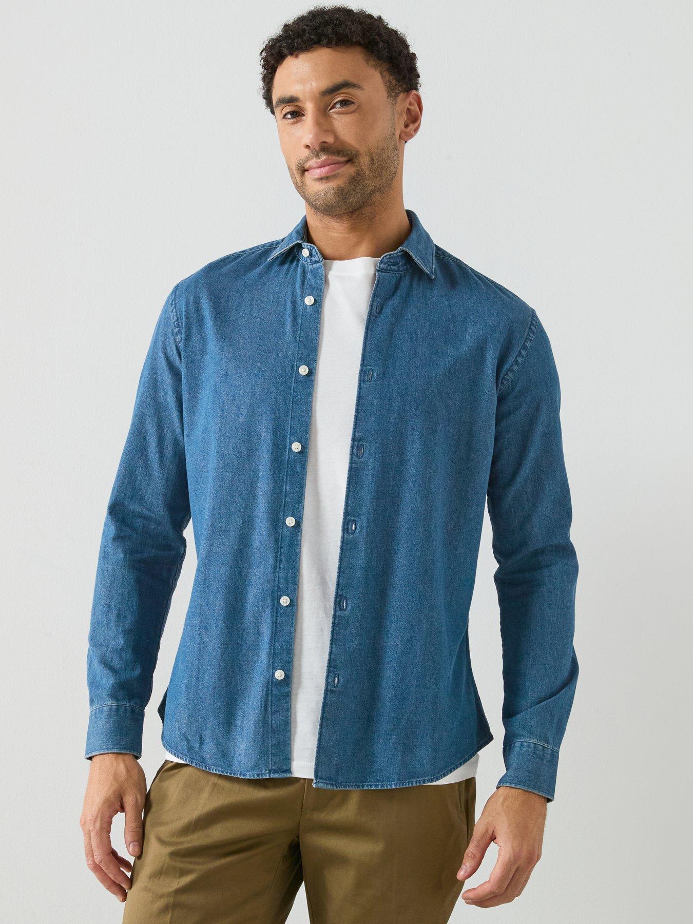  image of mango-denim-shirt-blue