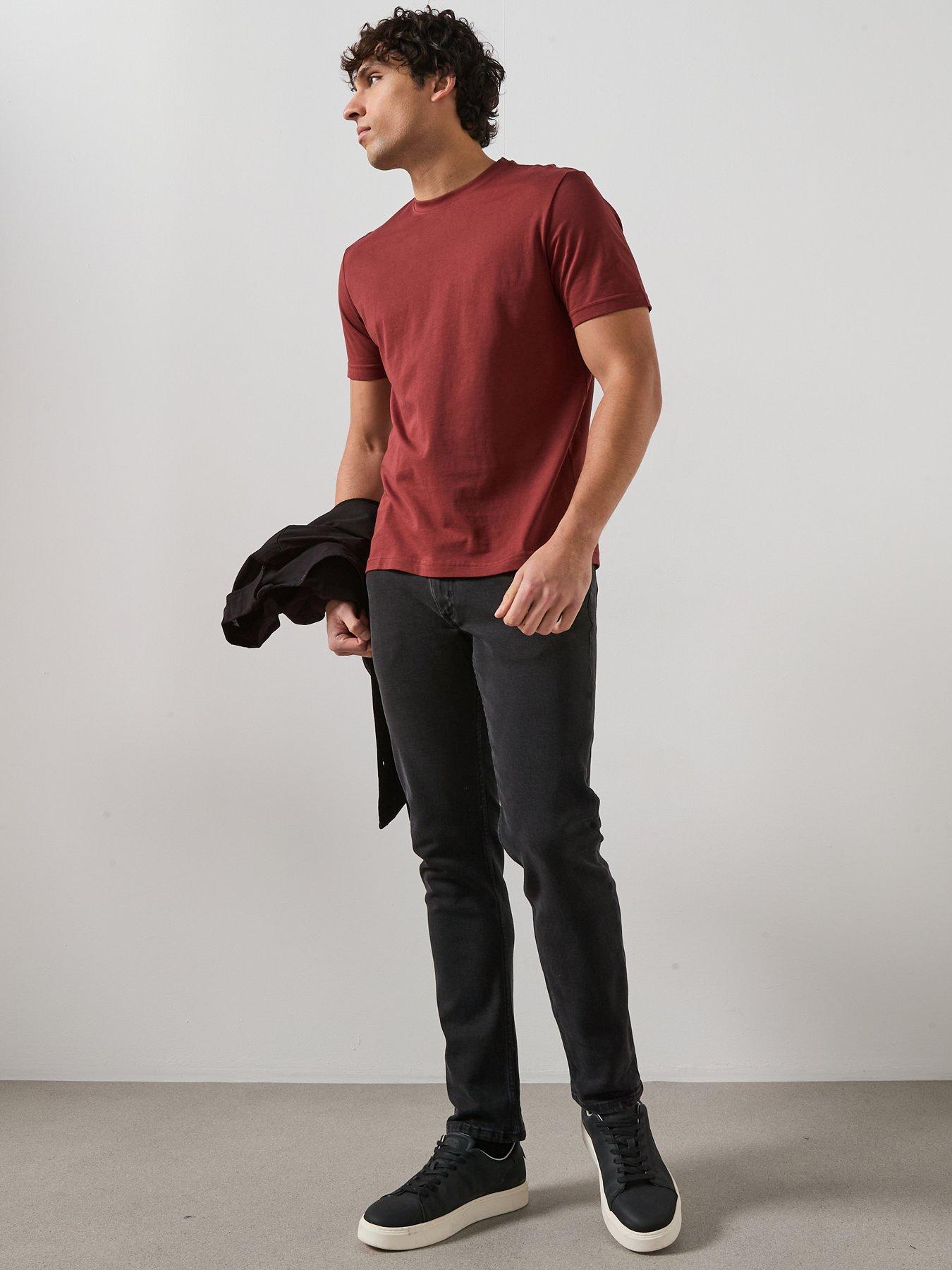  image of mango-cherlo-slim-fit-t-shirt-red