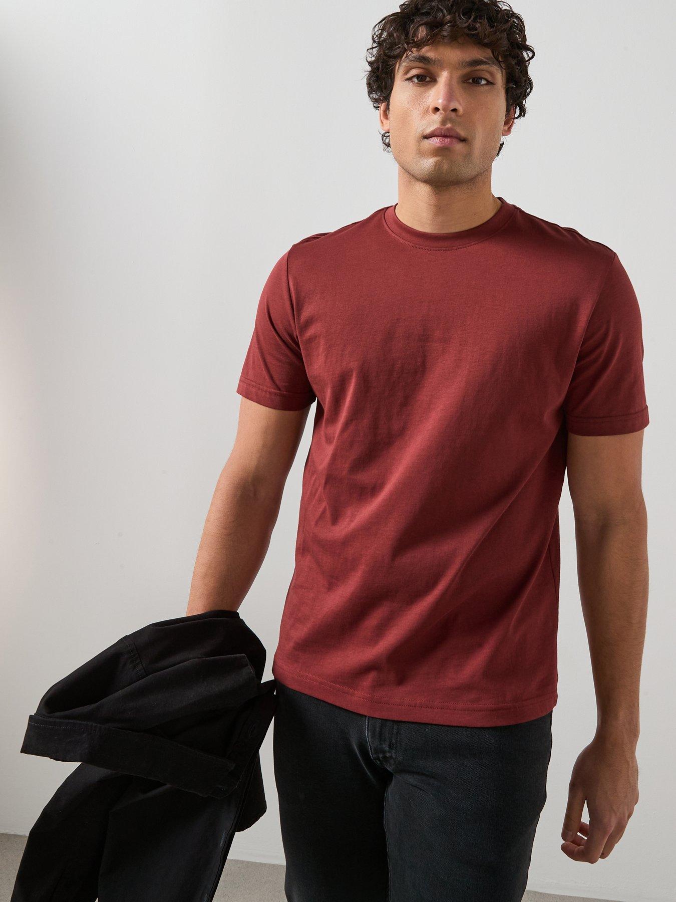  image of mango-cherlo-slim-fit-t-shirt-red