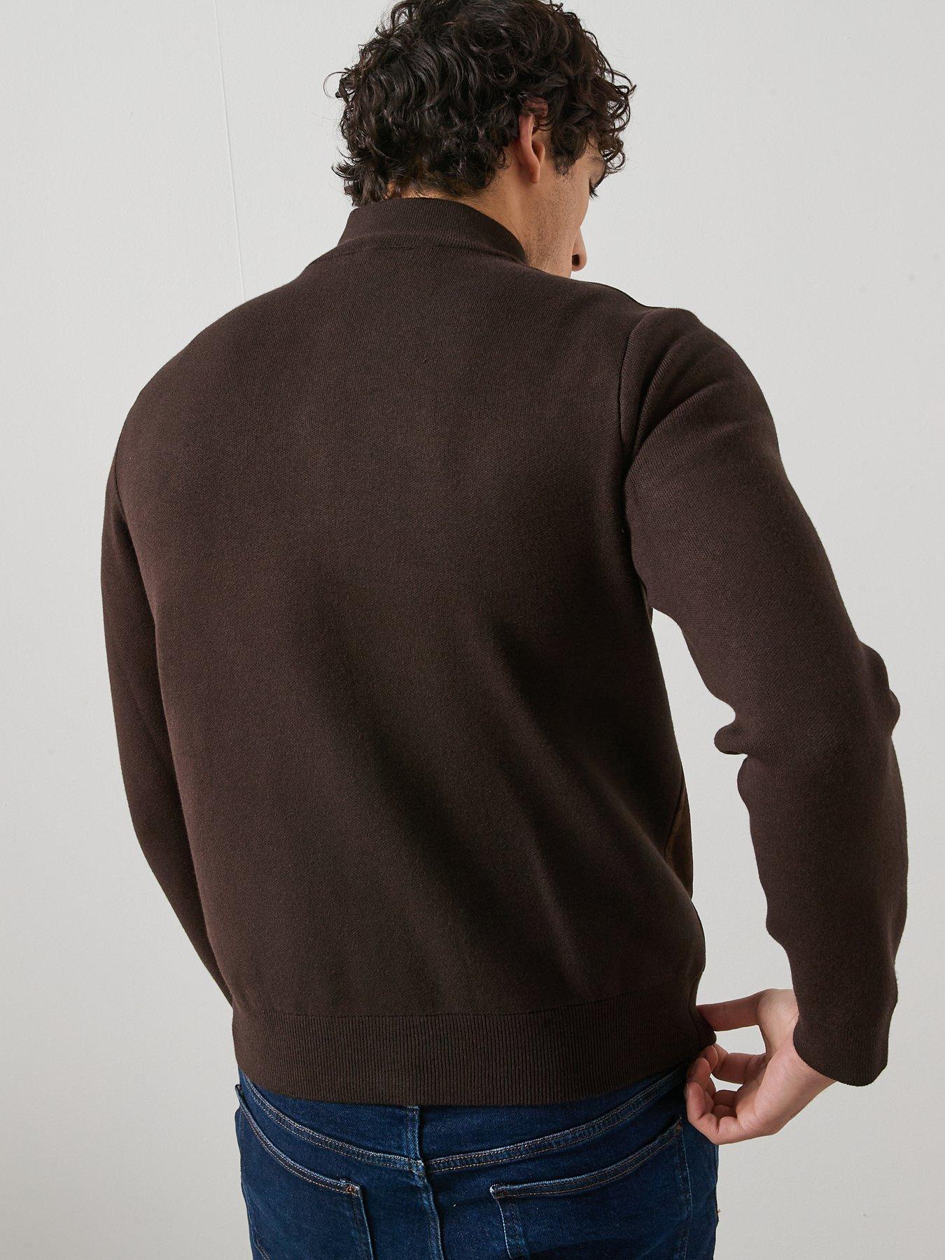  image of mango-combined-leather-and-suede-jacket-brown