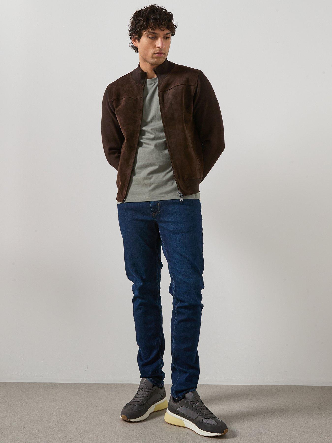  image of mango-combined-leather-and-suede-jacket-brown