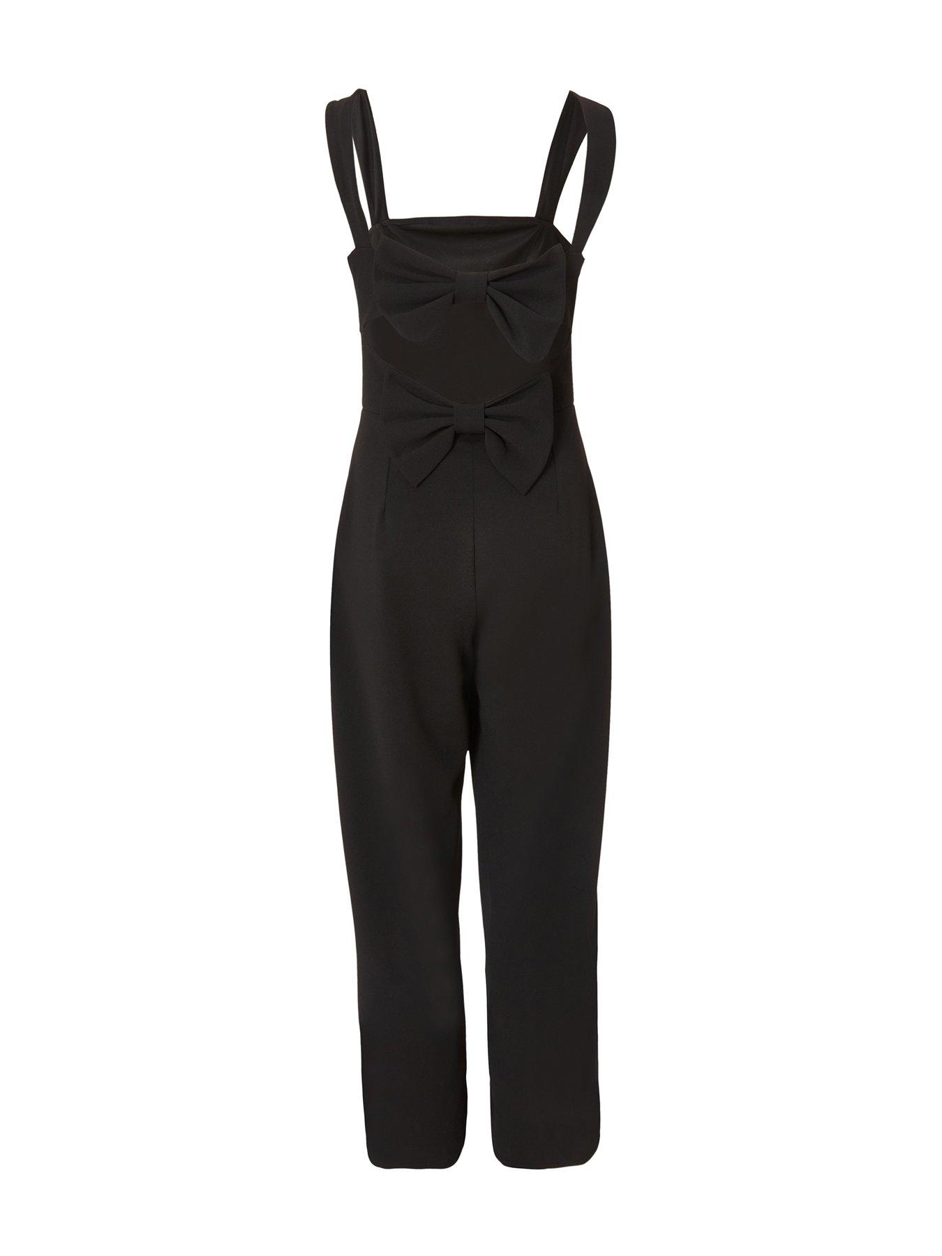 Image 5 of 6 of Quiz Black Bow Detail Jumpsuit