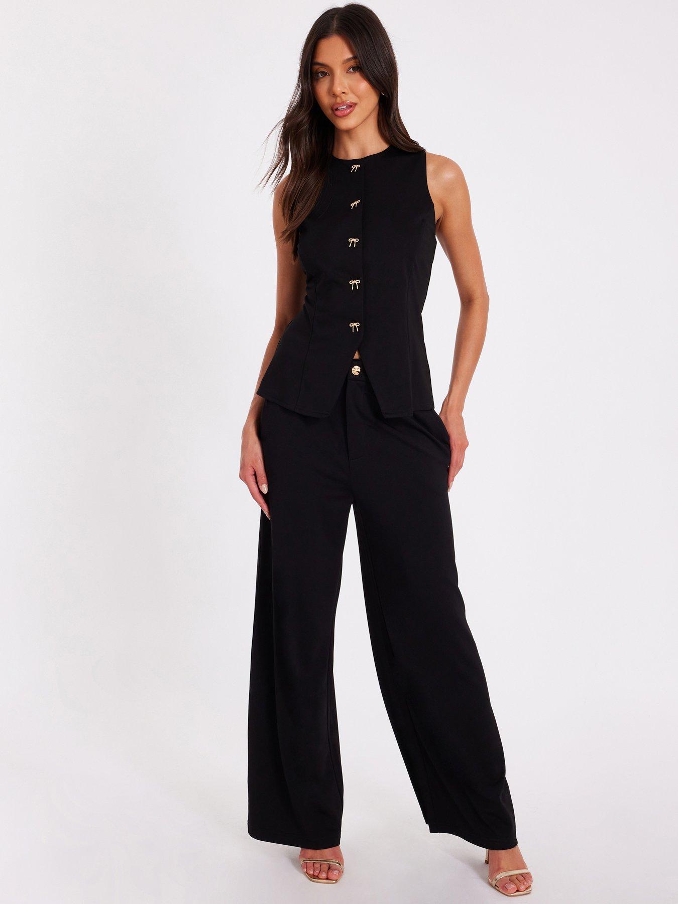  image of quiz-black-high-waisted-trousers