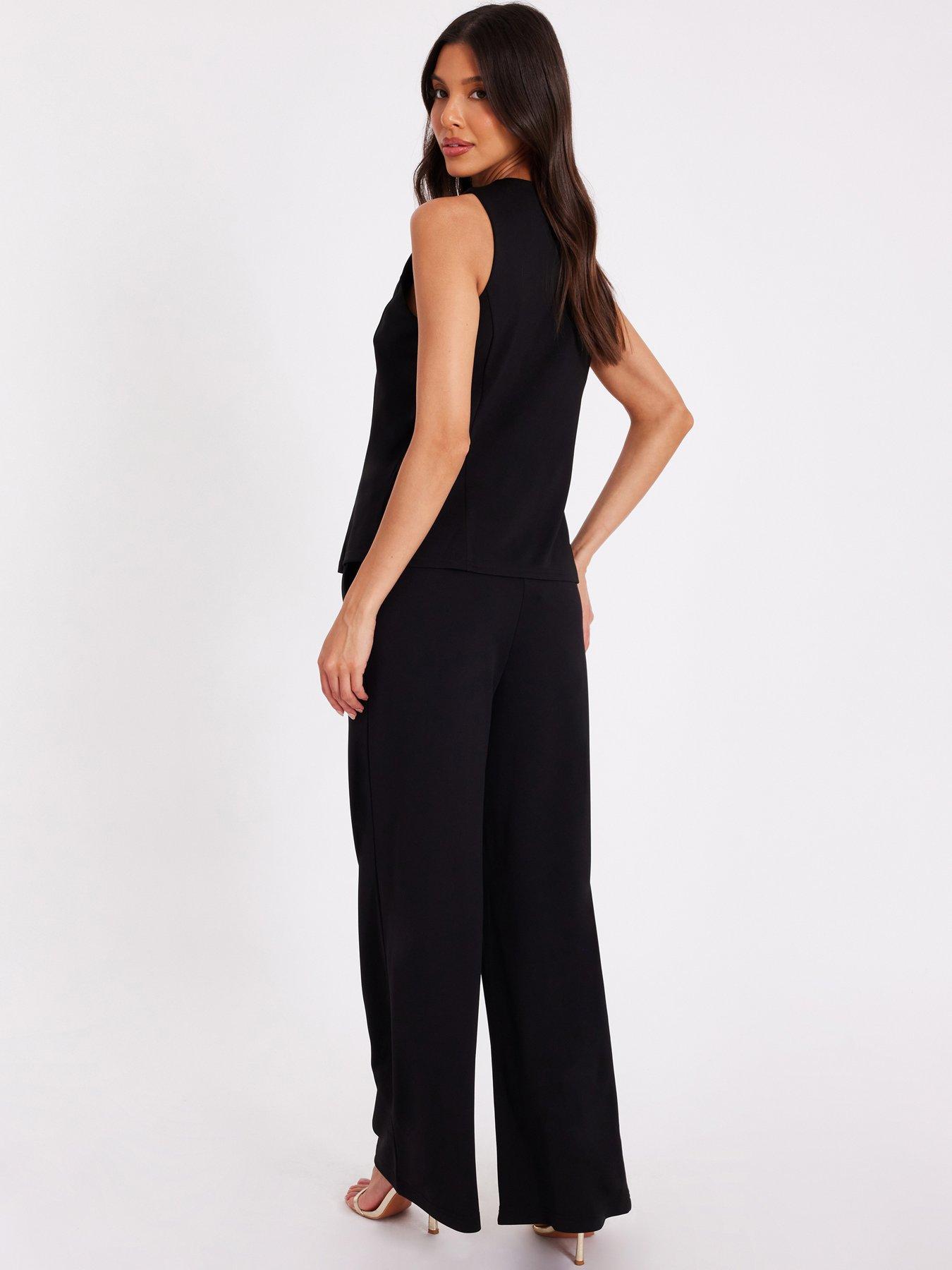 stillFront image of quiz-black-high-waisted-trousers