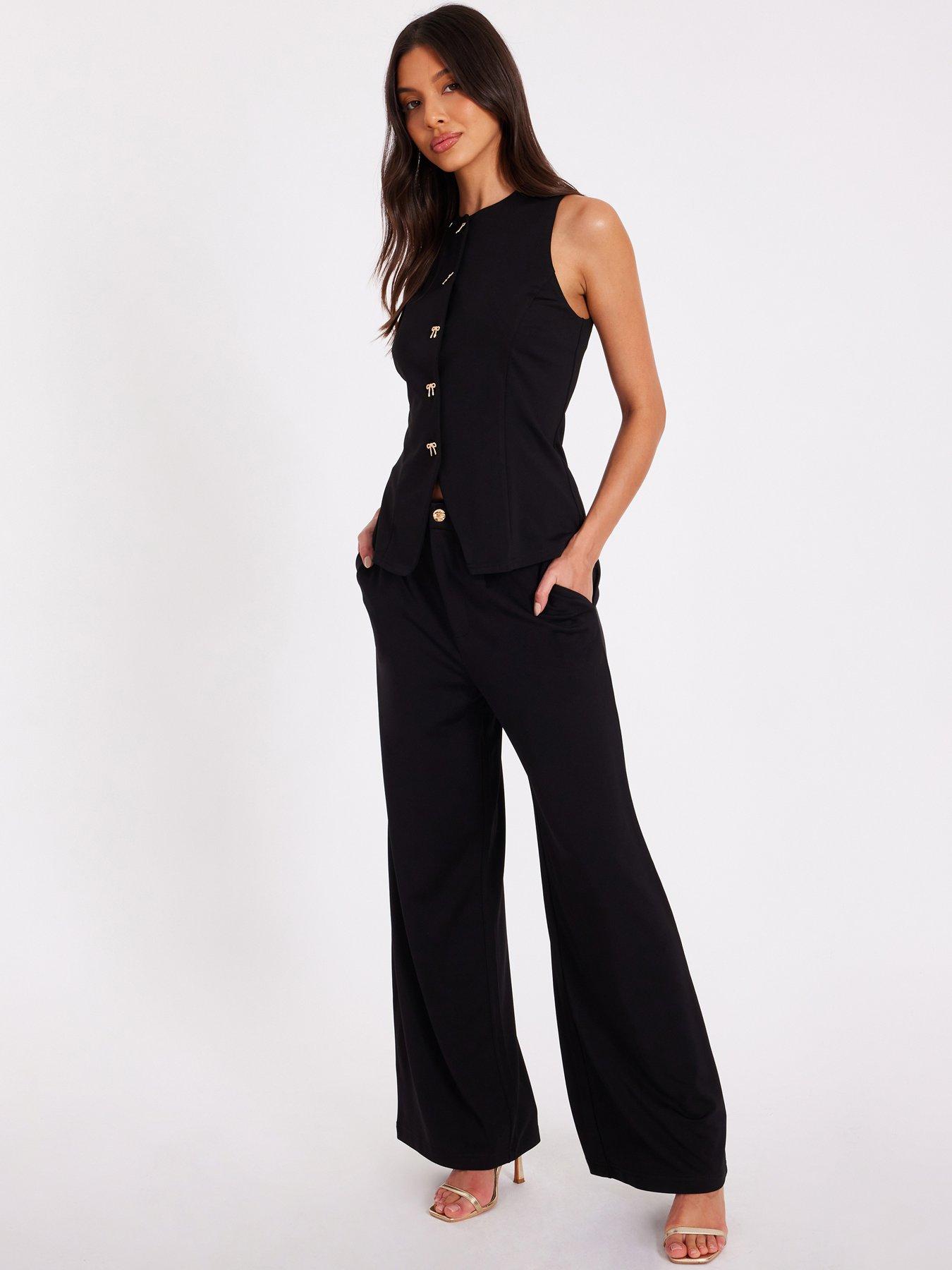  image of quiz-black-high-waisted-trousers
