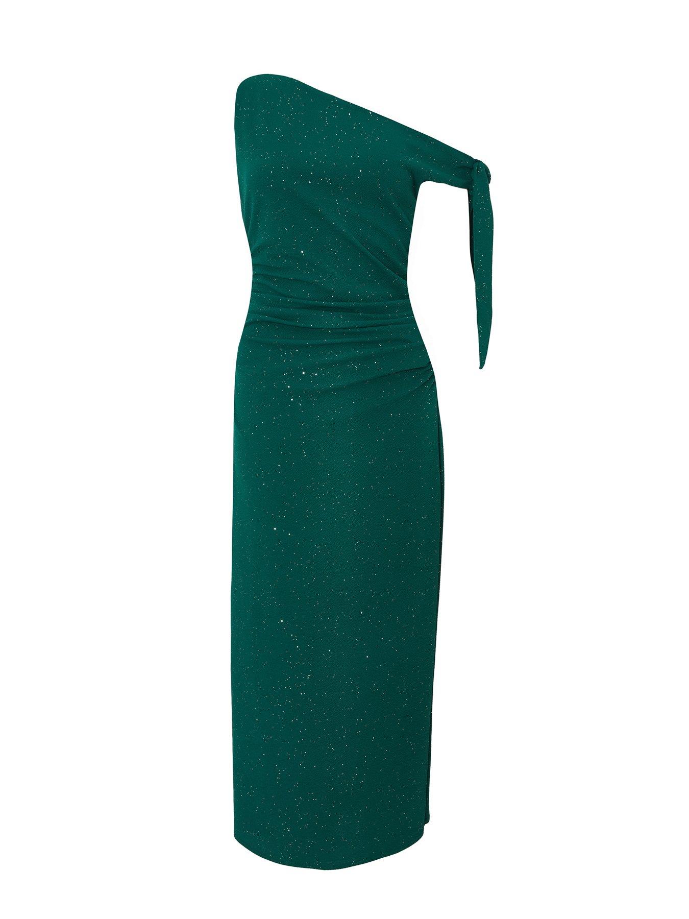  image of quiz-bottle-green-glitter-midaxi-dress