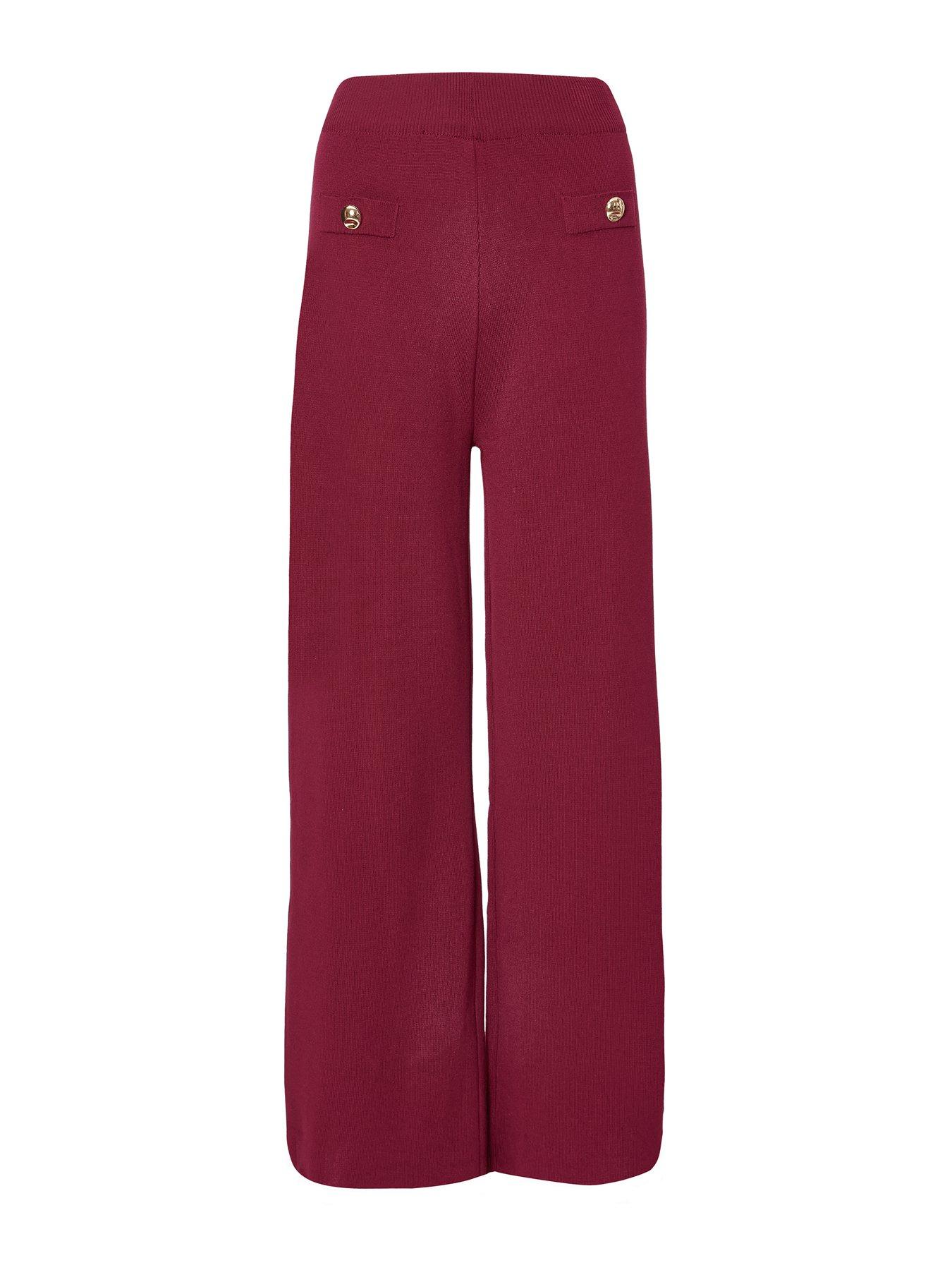 Image 4 of 6 of Quiz Burgundy Knitted Trousers