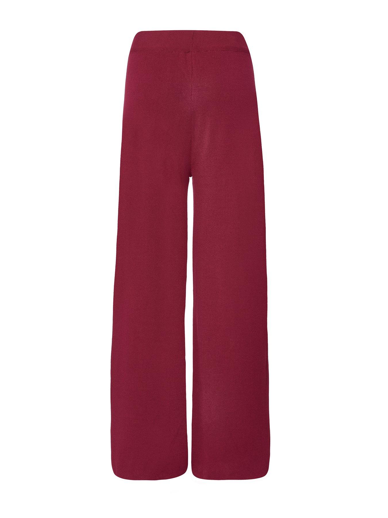 Image 5 of 6 of Quiz Burgundy Knitted Trousers