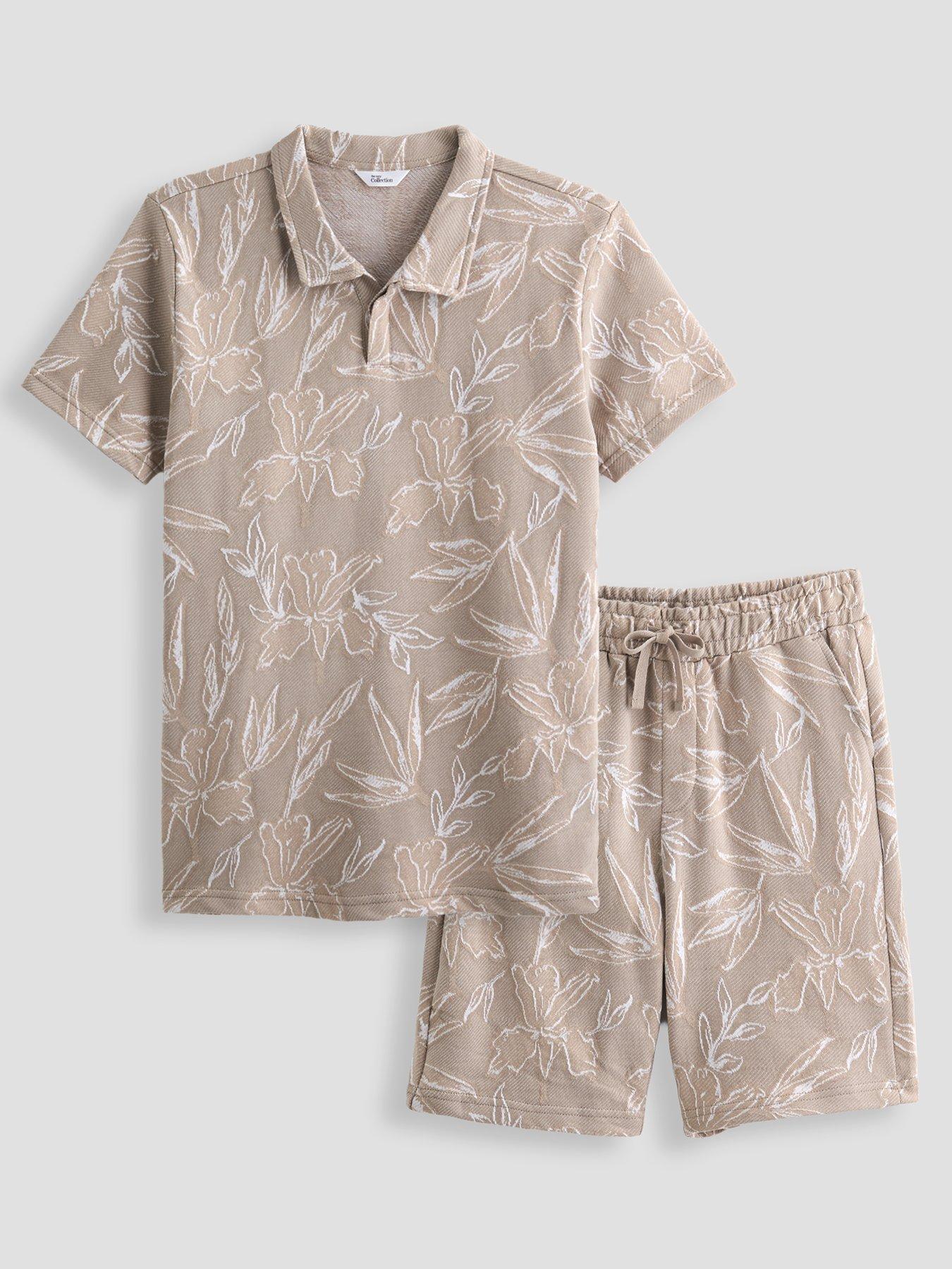 The Very Collection Boys Mini Me Floral Outfit - Beige