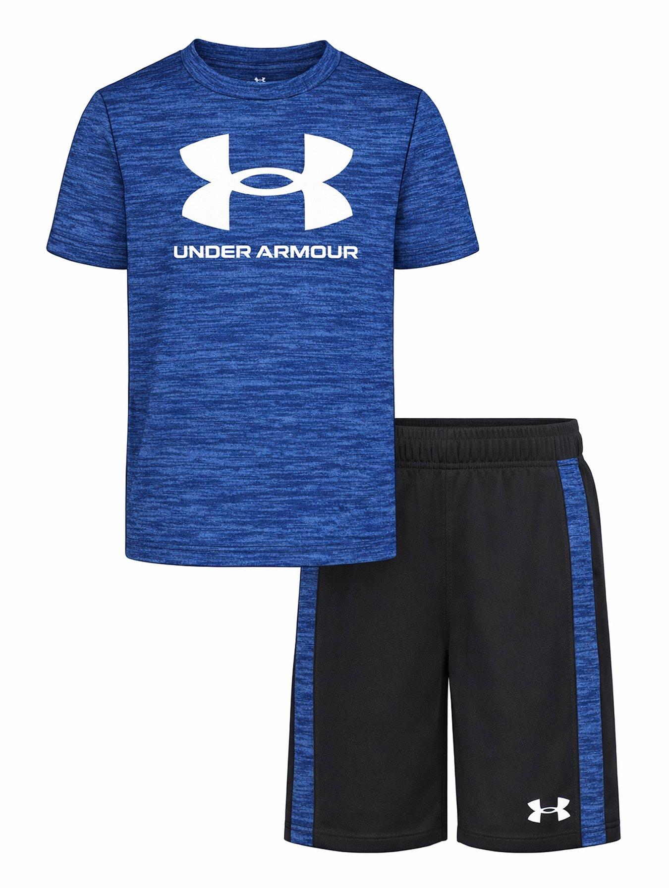 UNDER ARMOUR Boys Training Heartbeat Tech Short Sleeve Set - Blue
