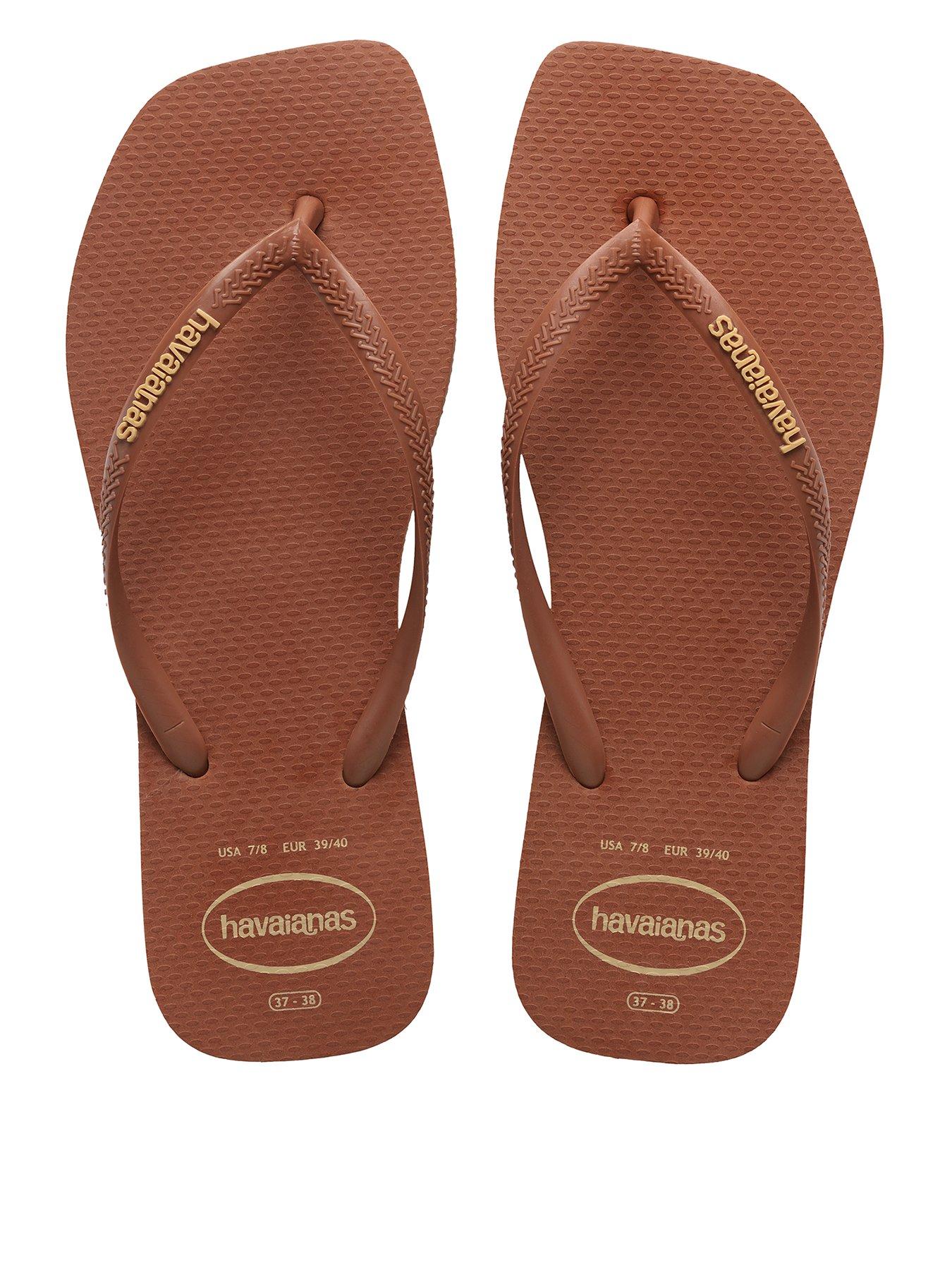 front image of havaianas-square-logo-pop-up-flip-flop-rust