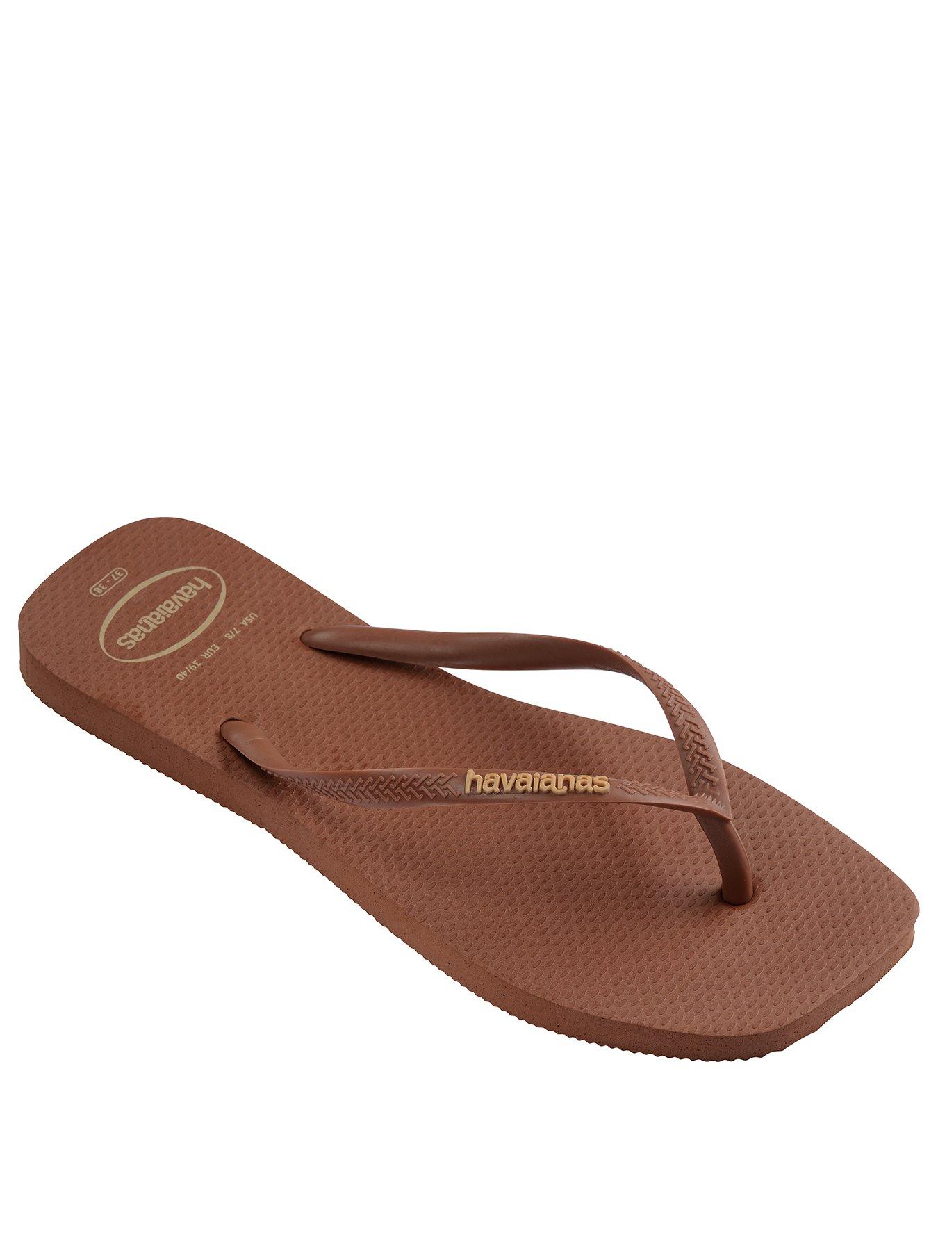 stillFront image of havaianas-square-logo-pop-up-flip-flop-rust