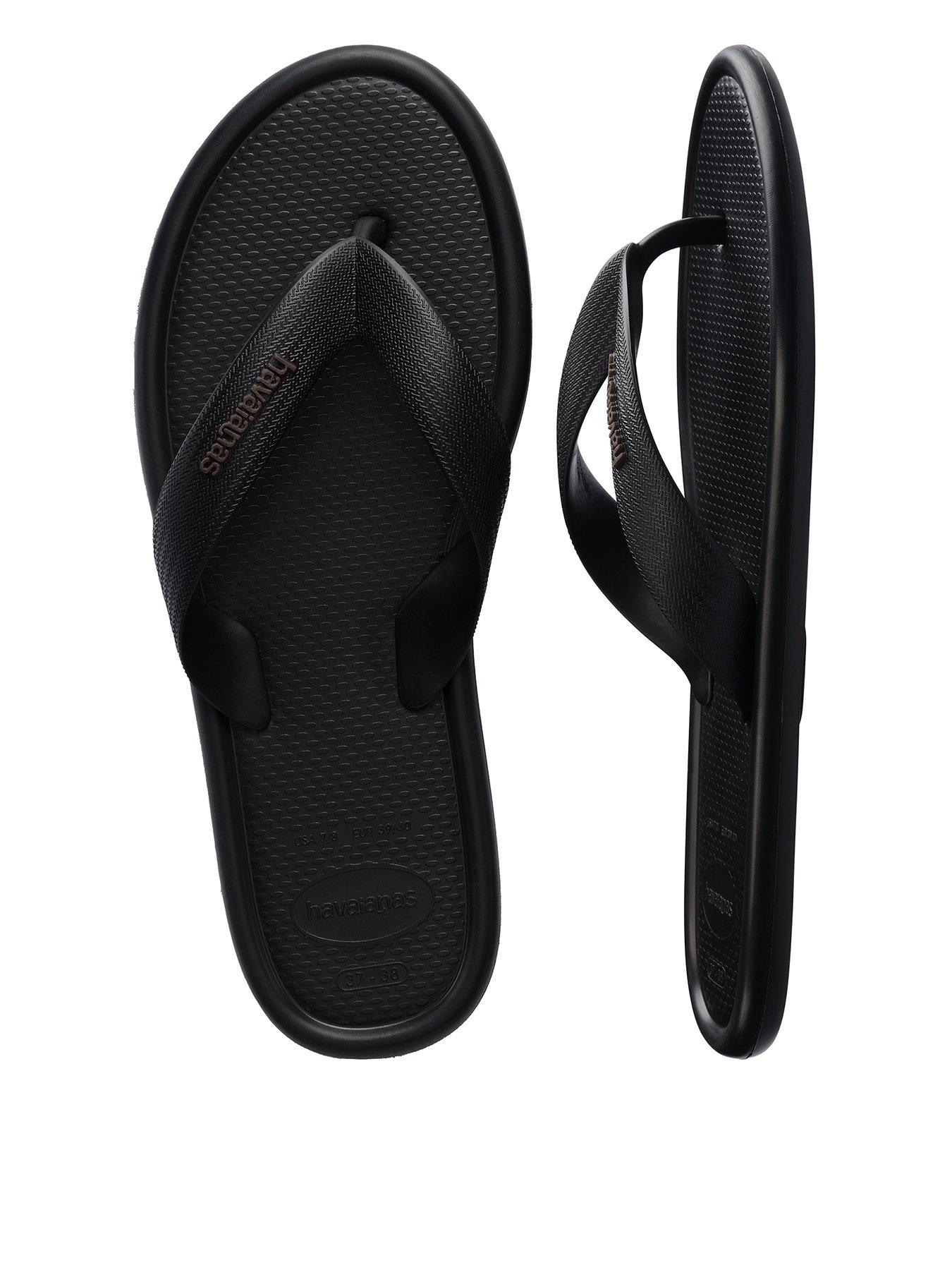 front image of havaianas-puffed-up-flip-flop-black