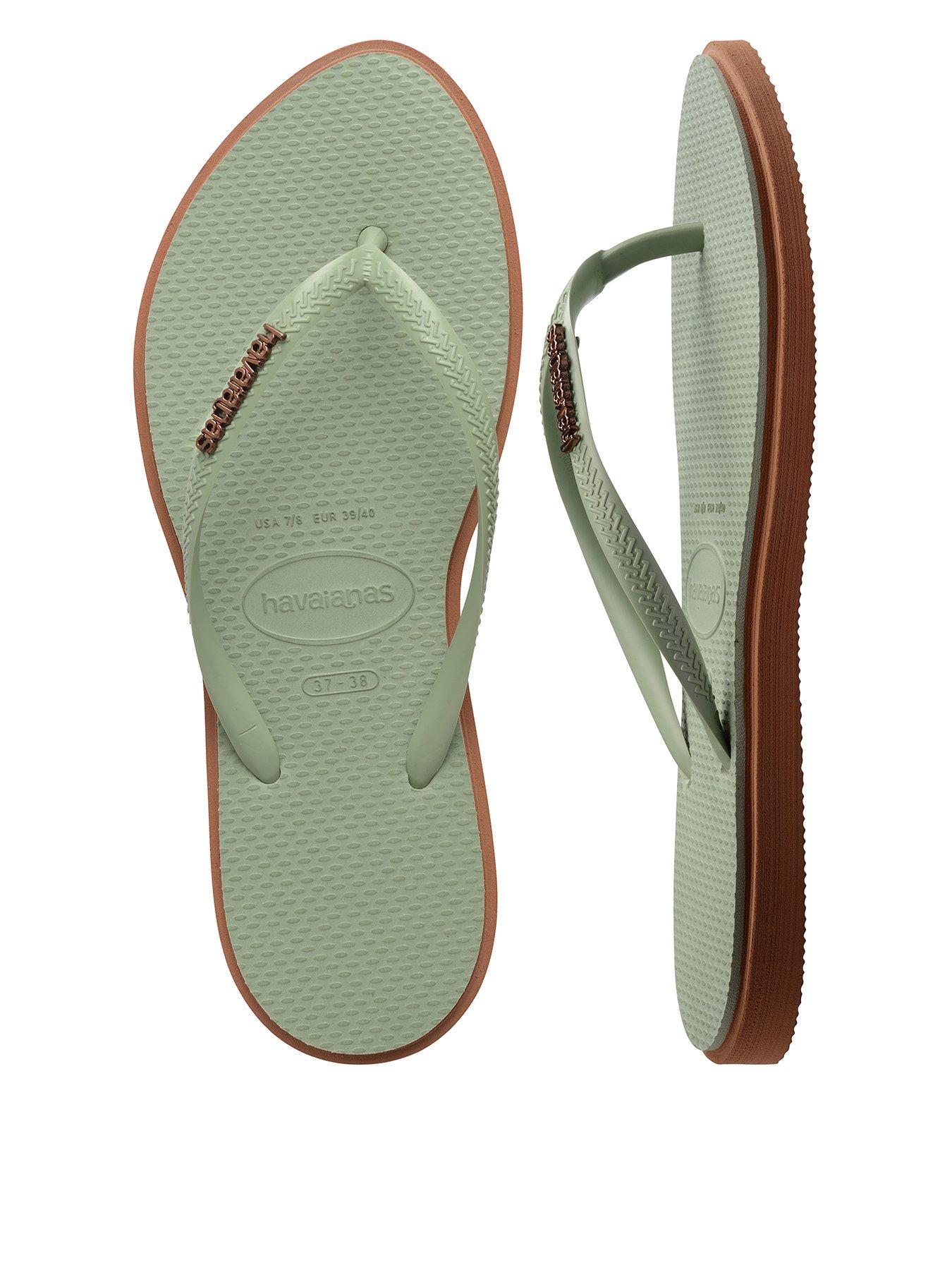 Image 1 of 6 of Havaianas Slim Point Flip Flop - Rust/Smoke Green