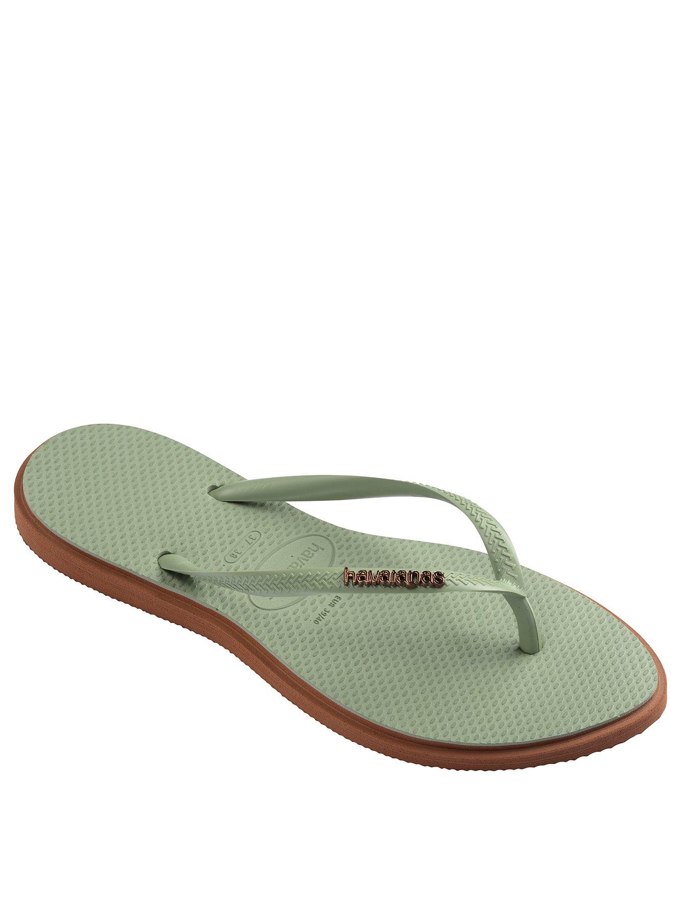Image 2 of 6 of Havaianas Slim Point Flip Flop - Rust/Smoke Green