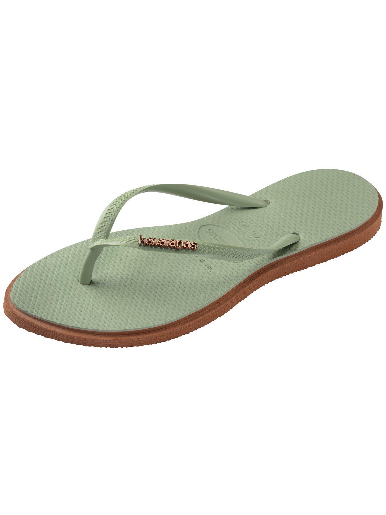 Image 6 of 6 of Havaianas Slim Point Flip Flop - Rust/Smoke Green