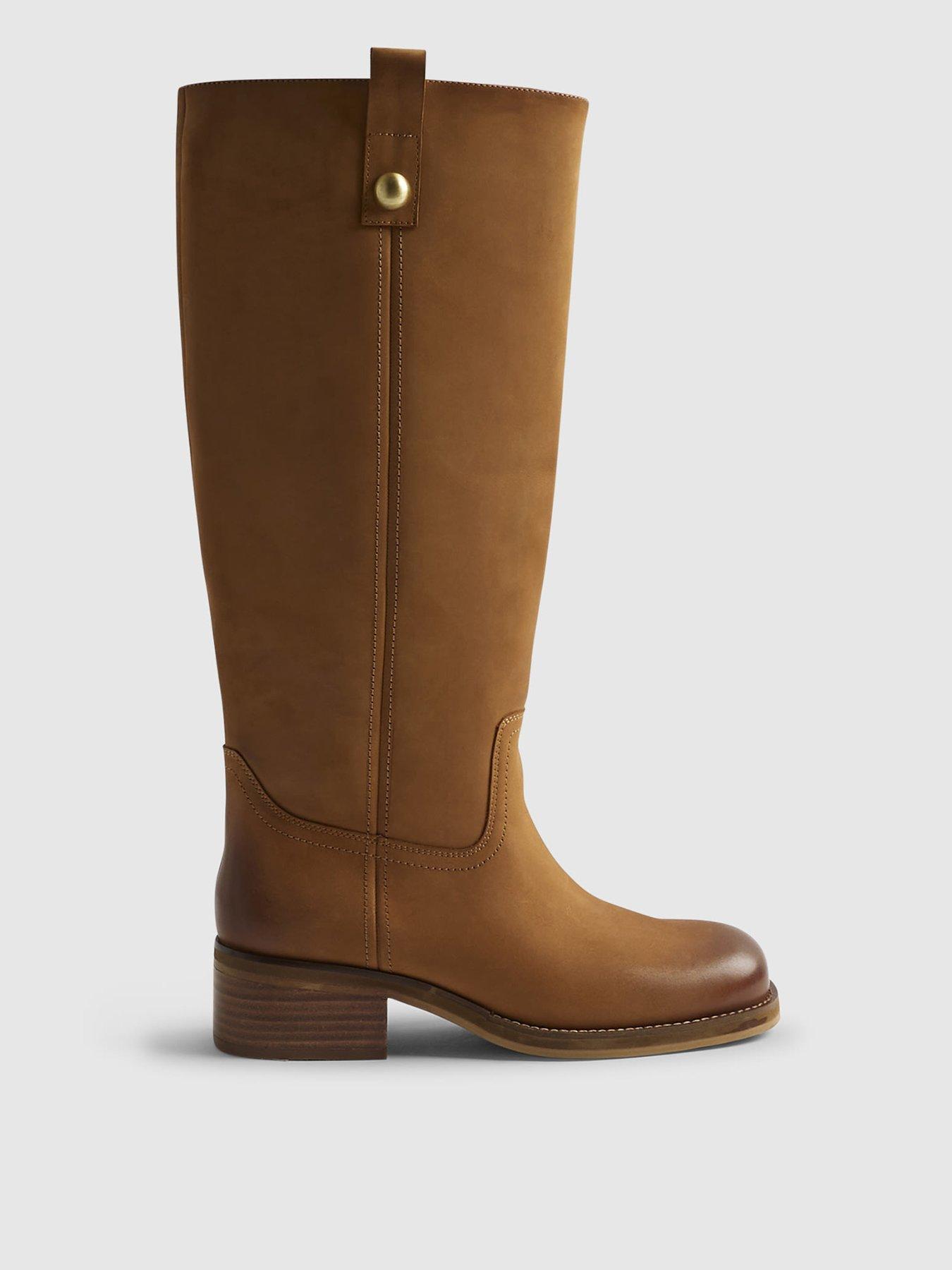 Image 2 of 5 of River Island Nubuck Chunky Boot - Beige