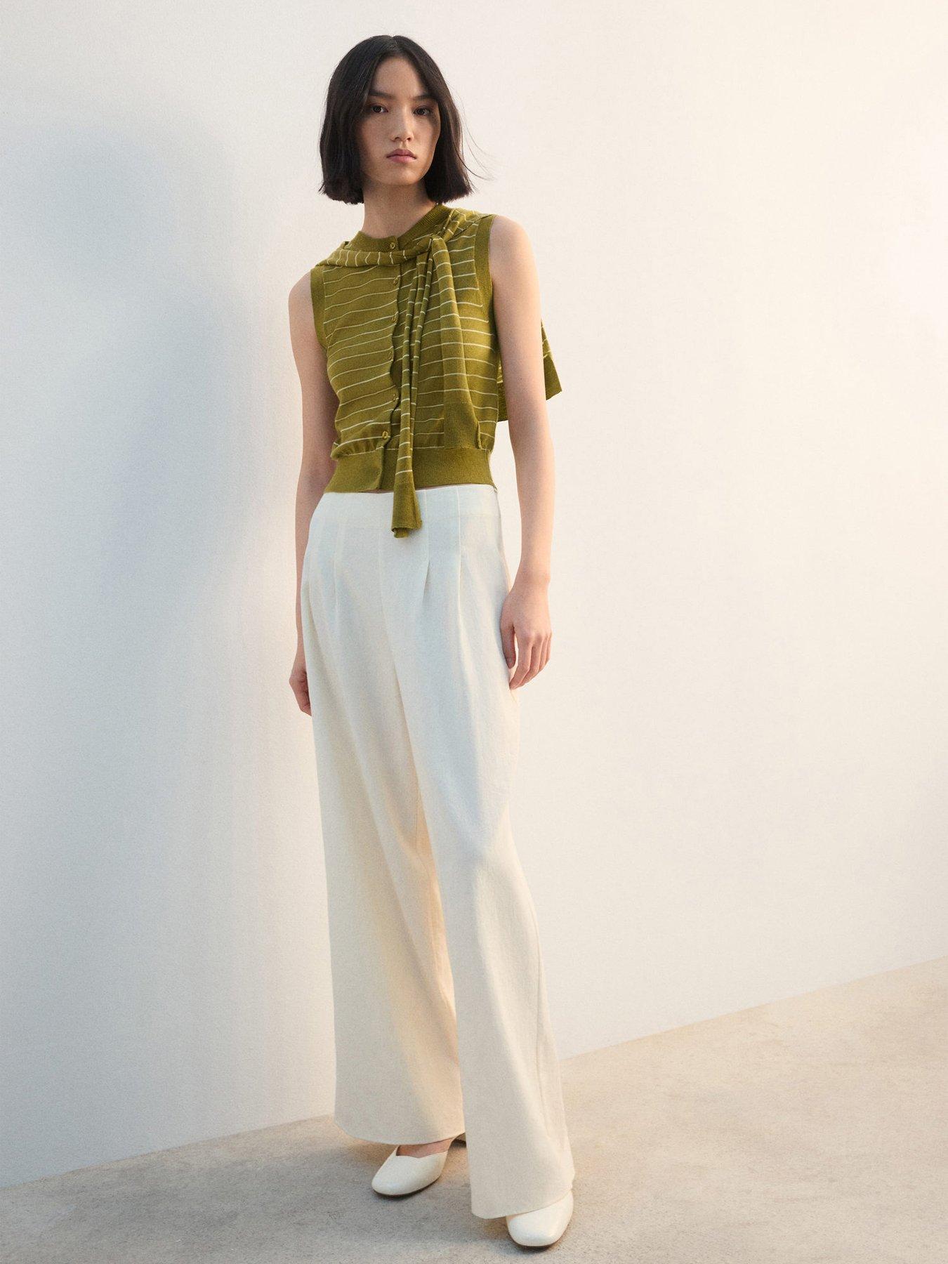Image 3 of 7 of Mango Jersey-Knit Waistcoat - Green