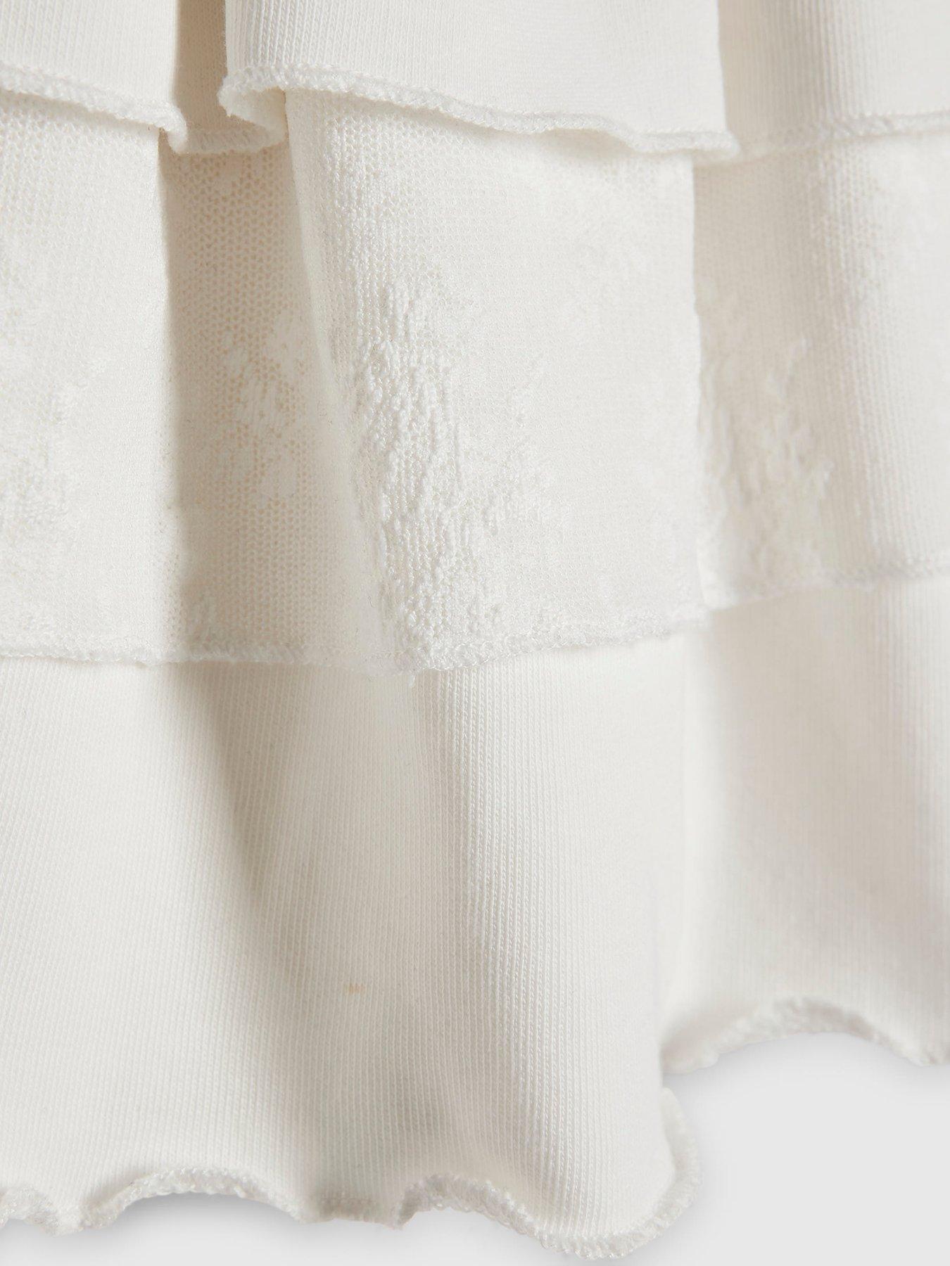 Image 3 of 4 of River Island Older Girls Tiered Rara Skirt - White