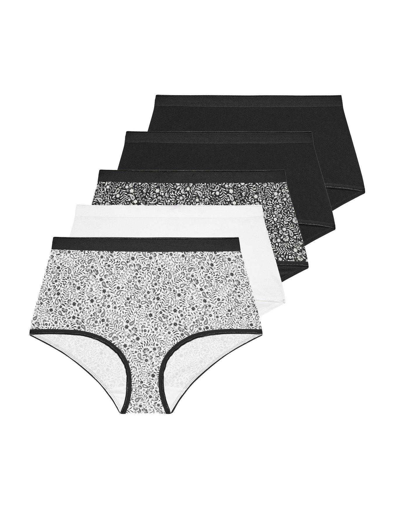 Yours Curve 5 Pack Full Briefs - Black