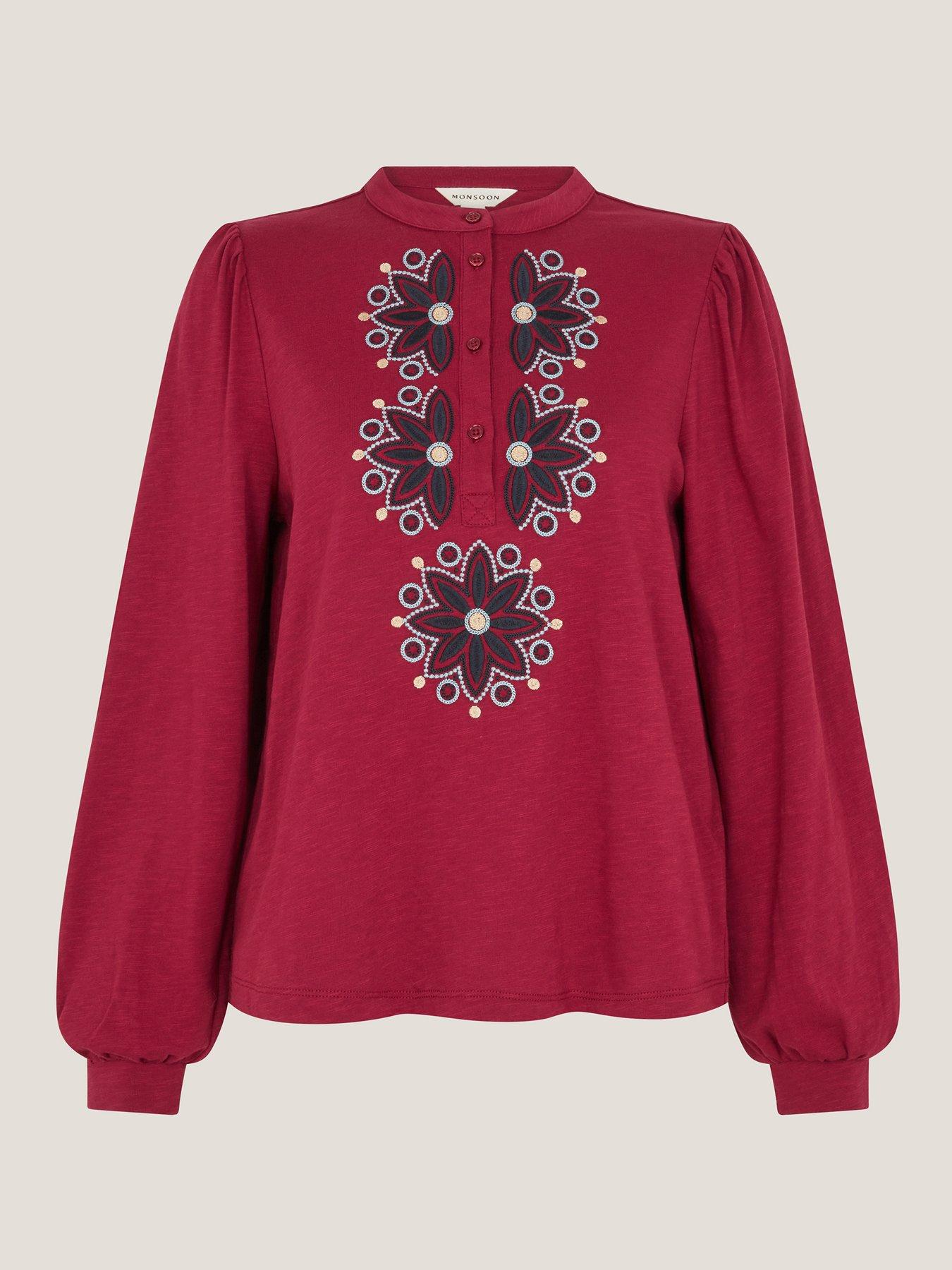  image of monsoon-esme-emb-jersey-top