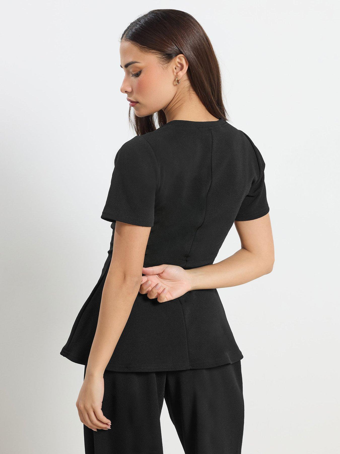 stillFront image of pixiegirl-petite-waisted-texture-top