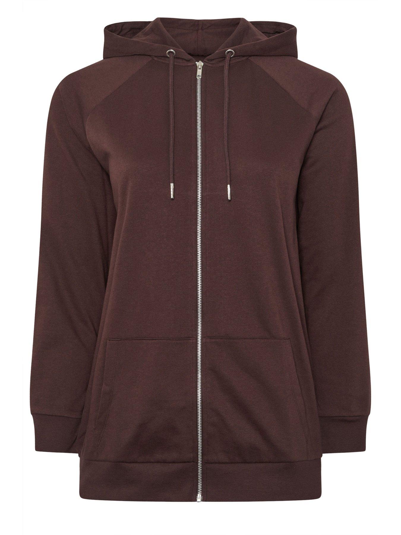  image of yours-curve-zip-through-hoodie-brown
