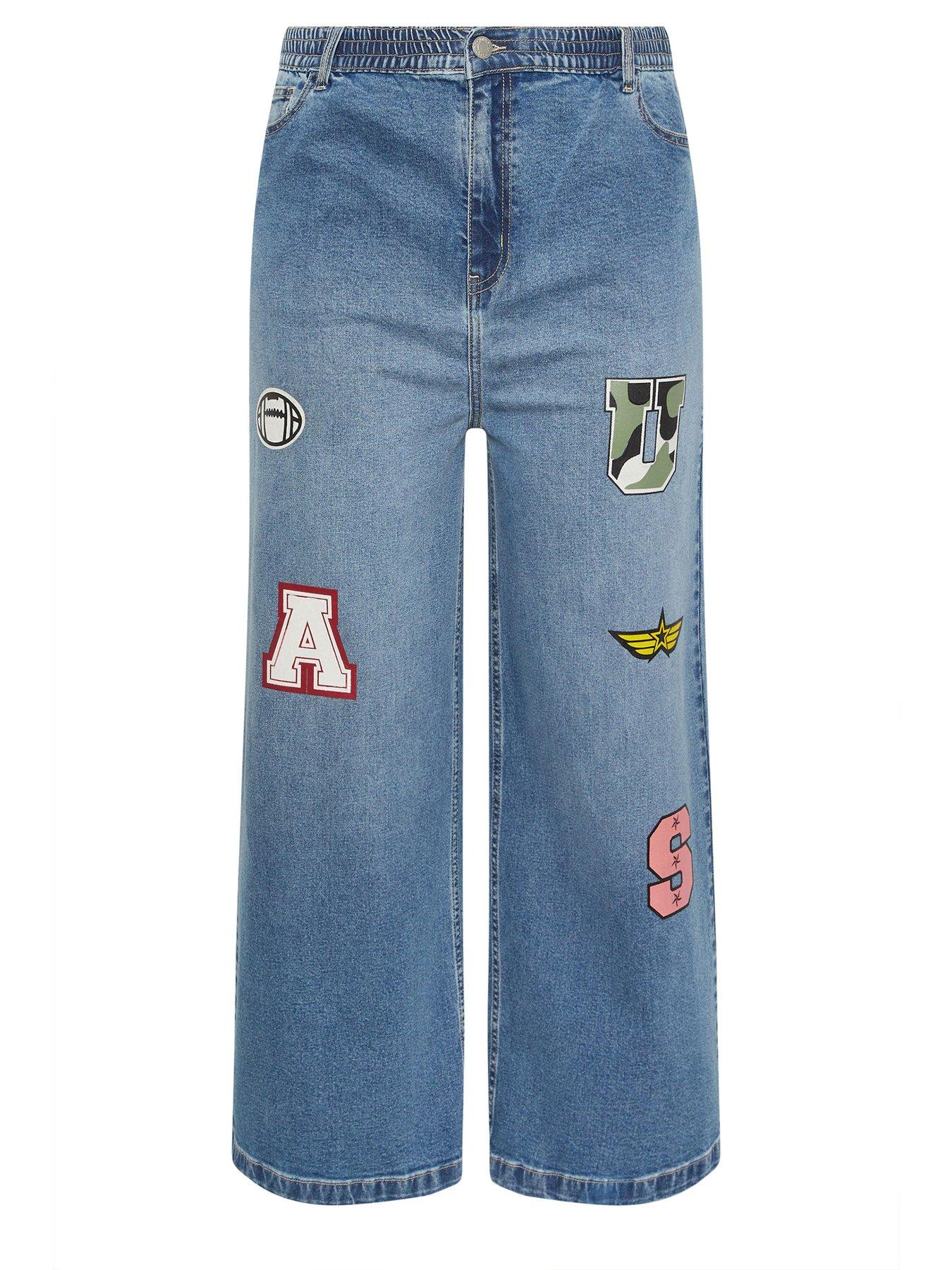 Image 5 of 5 of Yours Curve Applique Badge Jeans