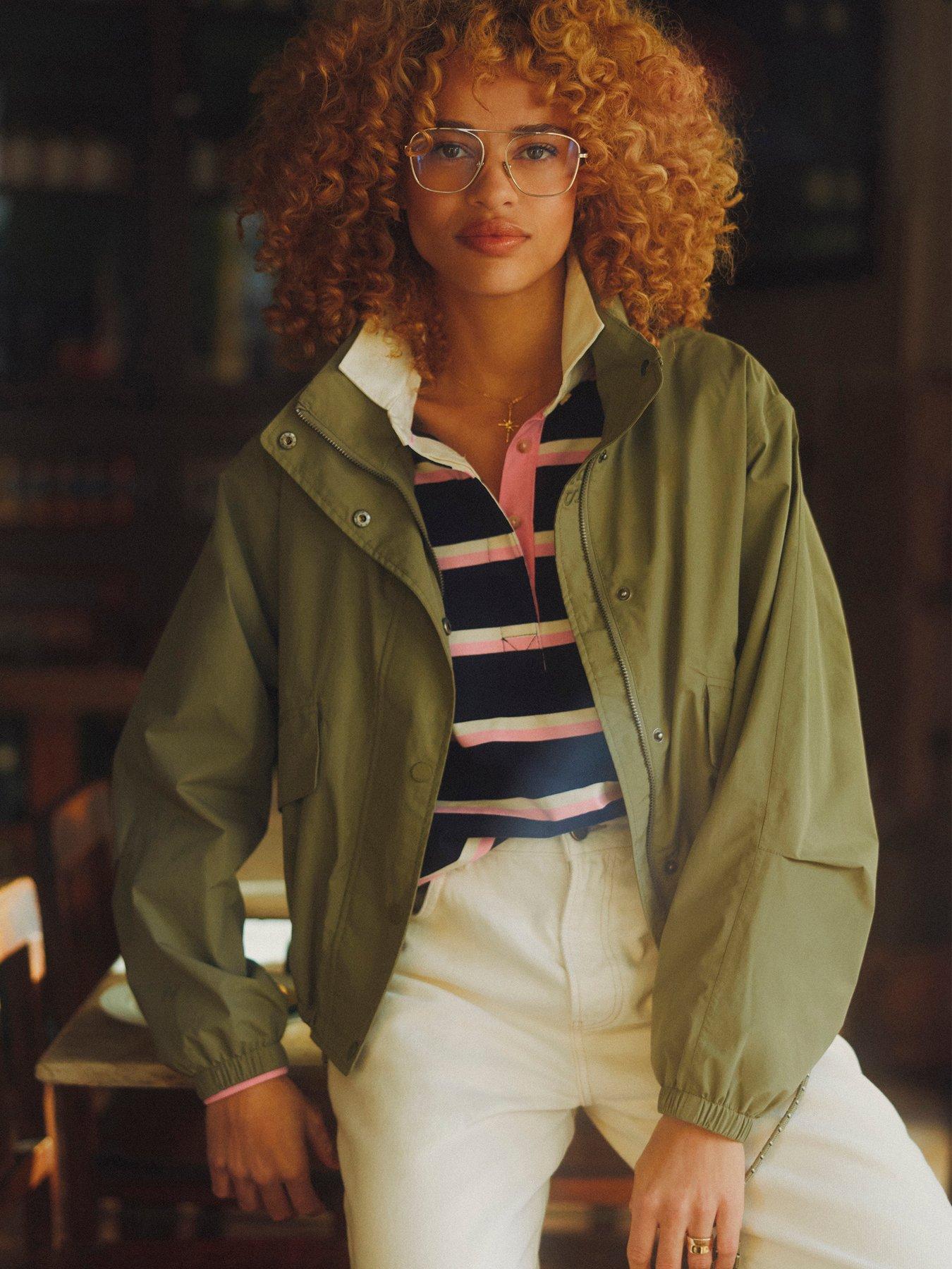 Joules Hove Waterproof Windbreaker With Packable Hood - Khaki Green