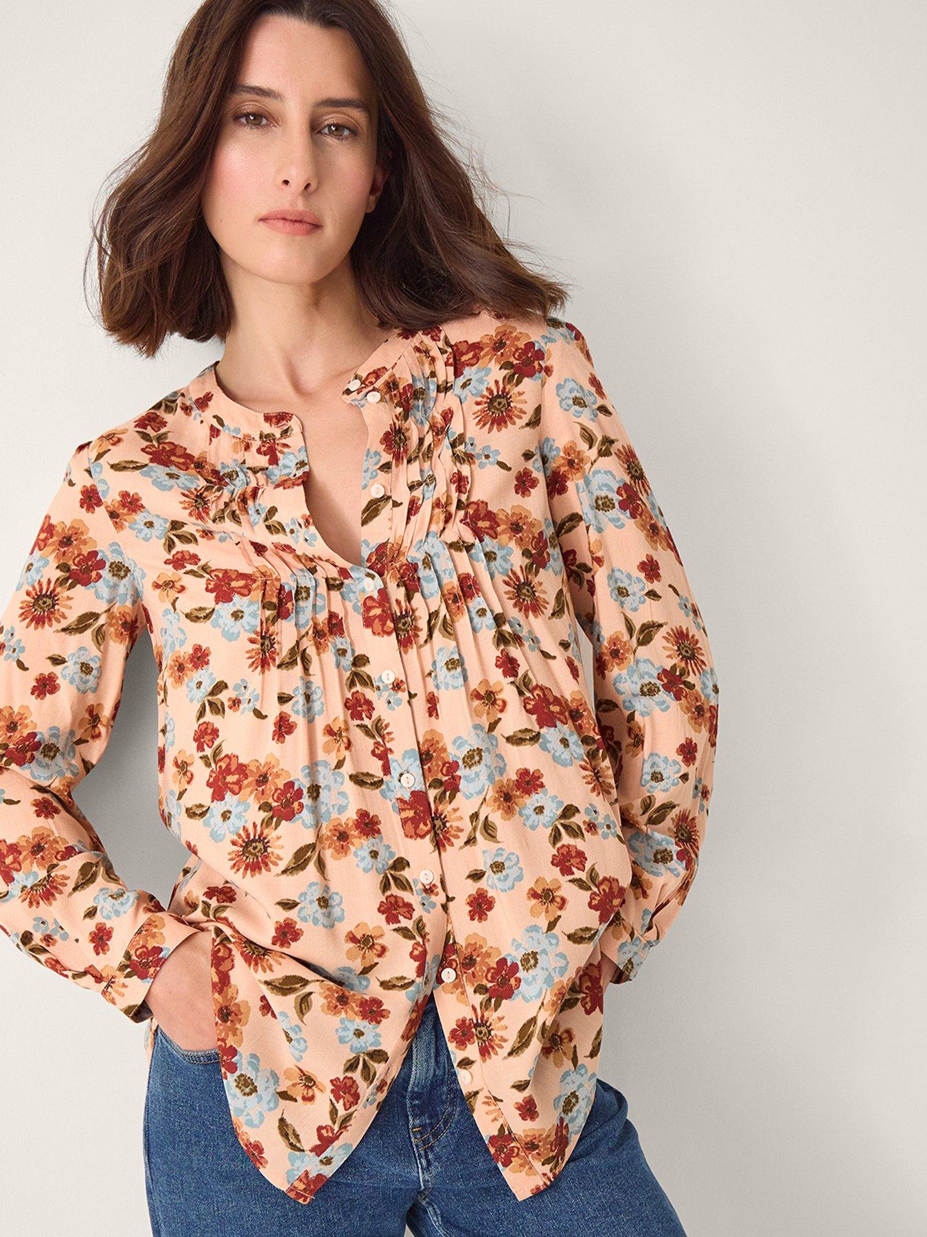  image of monsoon-olive-print-top