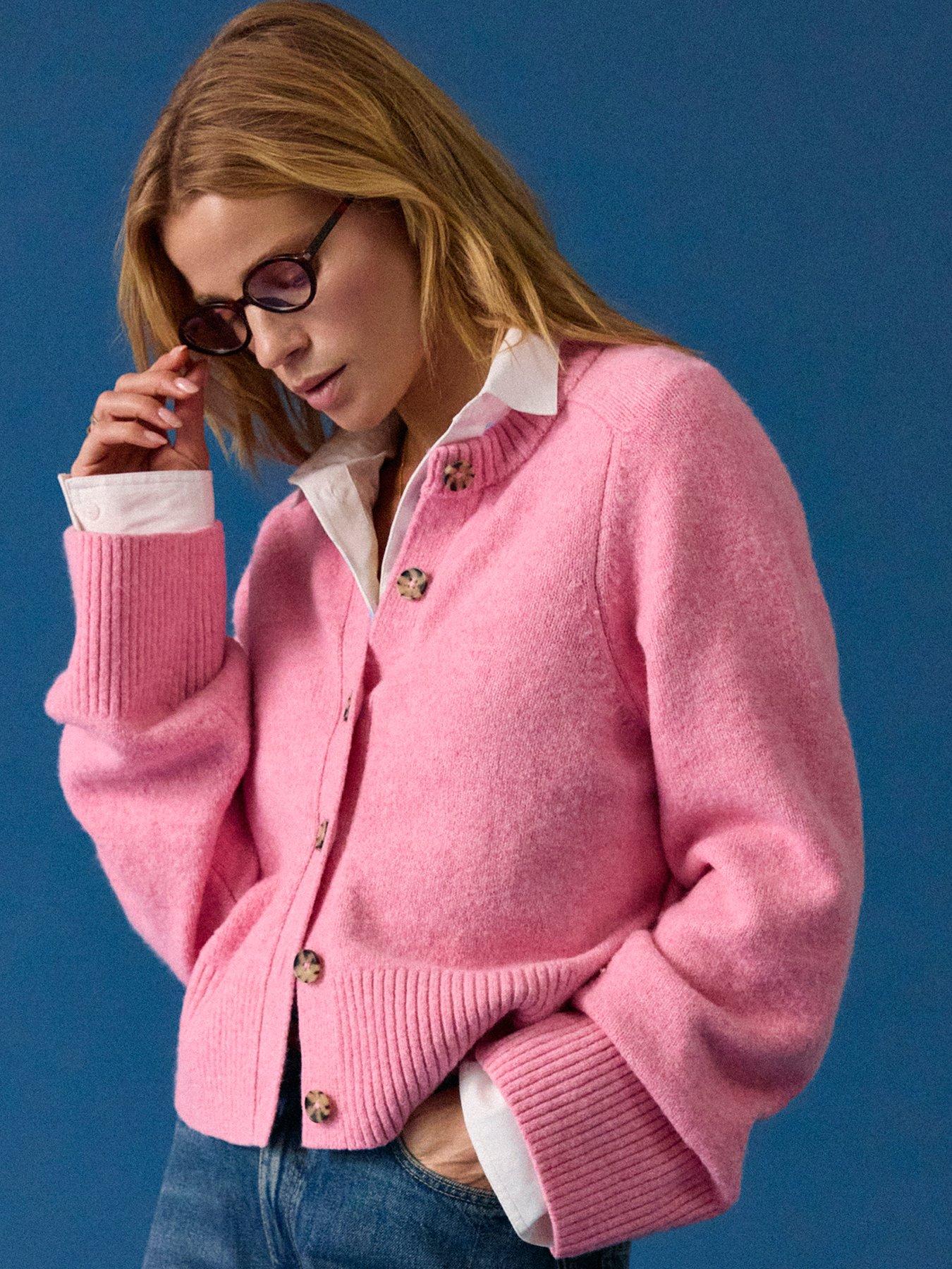 Image 2 of 3 of Joules Esme Round Neck Cardigan - Pink