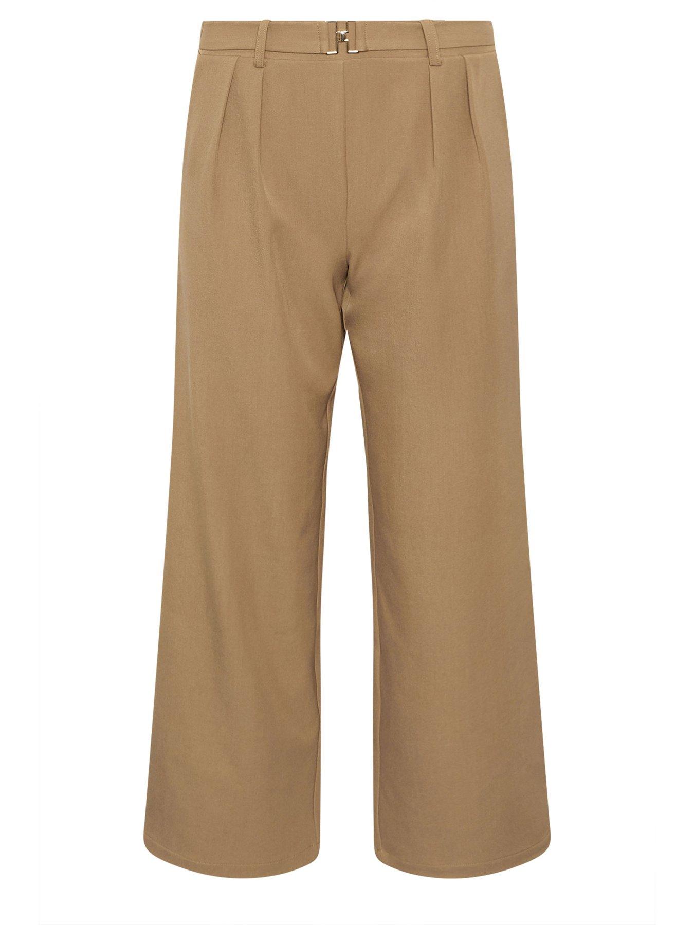  image of pixiegirl-petite-buckle-wide-leg-trousers