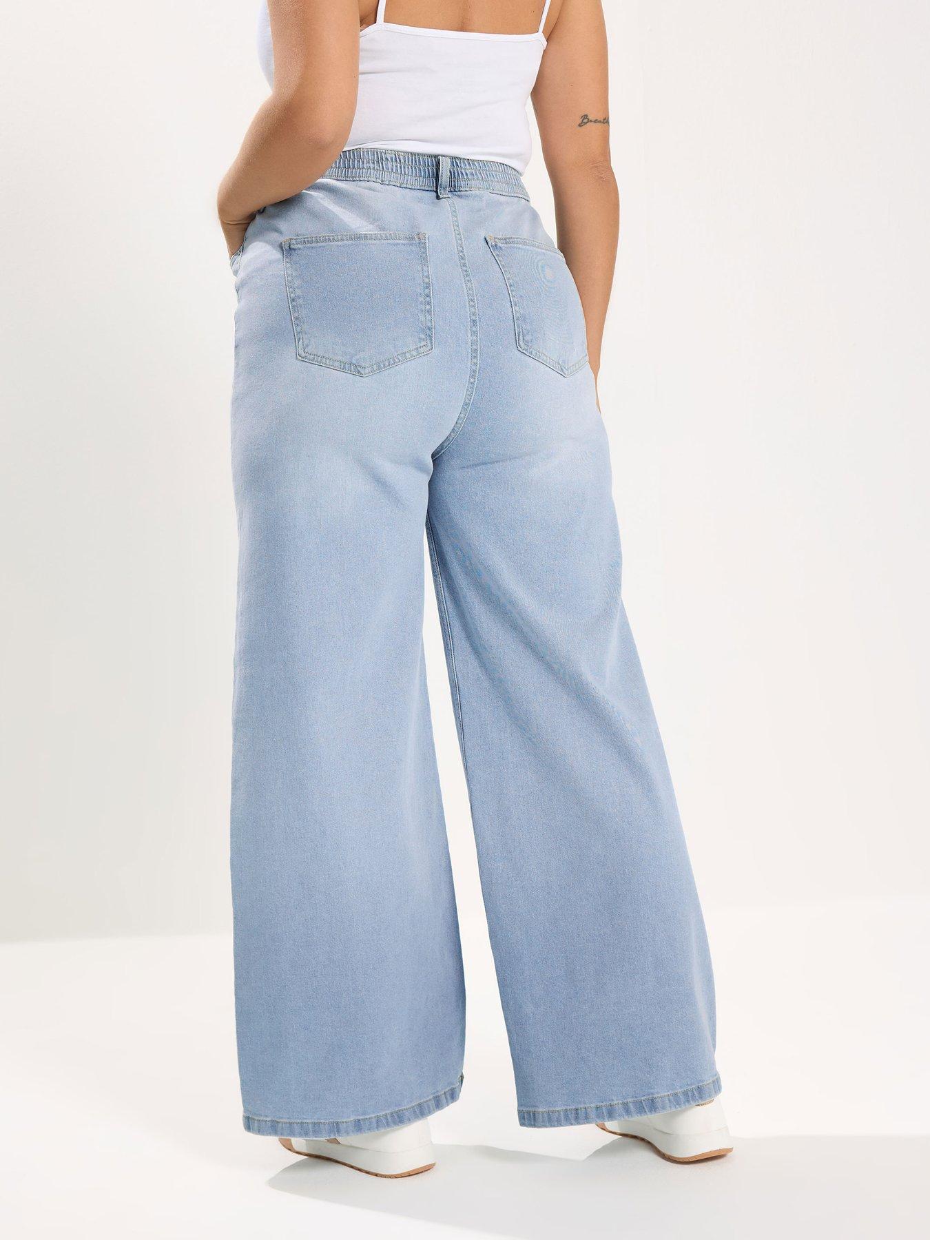  image of yours-curve-wide-leg-puddle-jeans