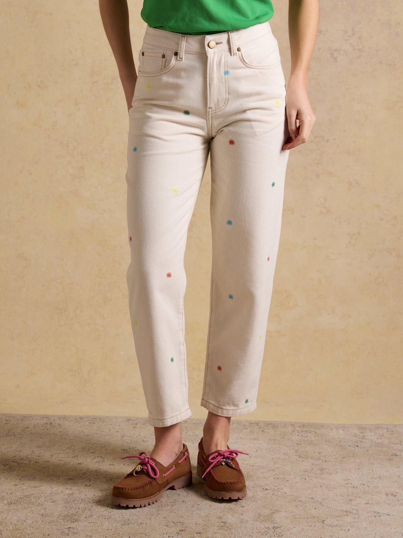 Joules Relaxed Jean - Embroidered - Cream