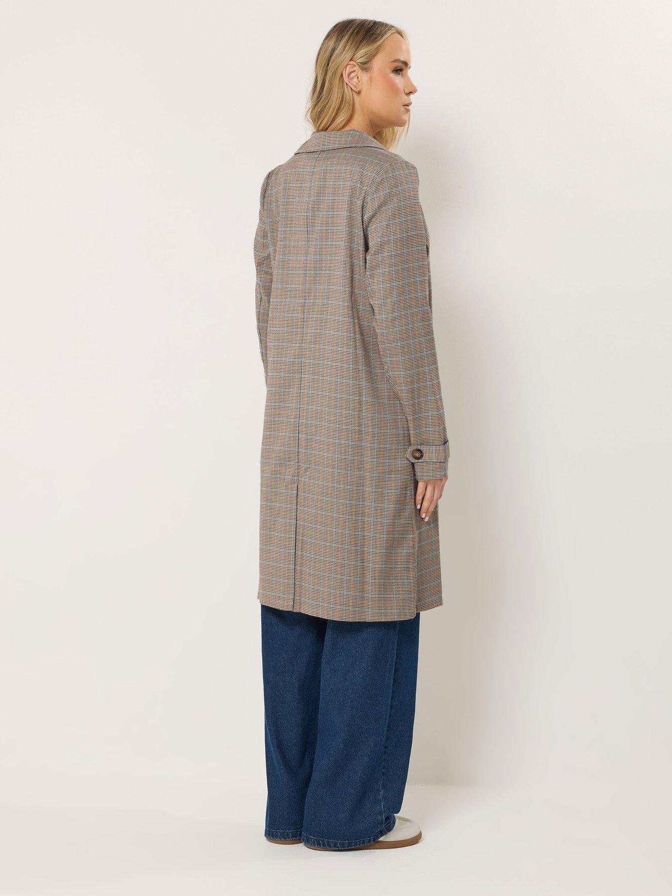 Image 2 of 6 of Long Tall Sally Check Car Coat - Cream