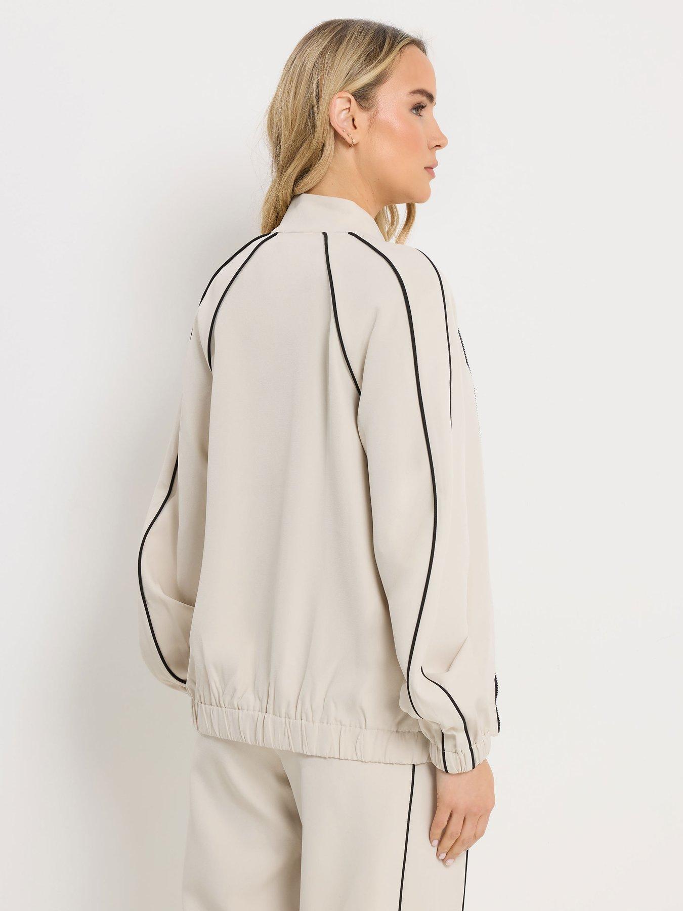 stillFront image of long-tall-sally-piped-detail-zip-through-jacket-cream
