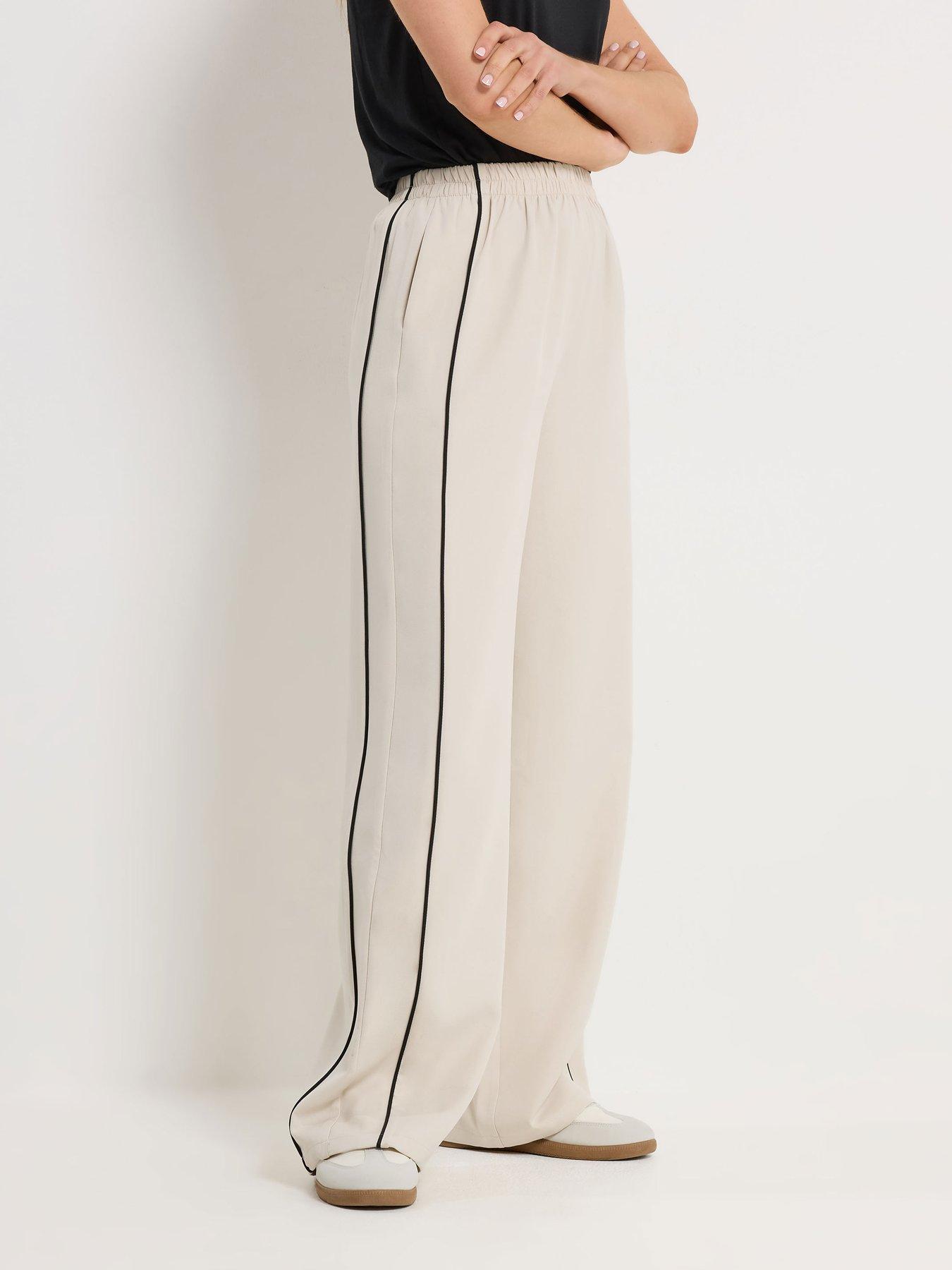 Long Tall Sally Tall Piped Detail Wide Leg Trousers 34"
