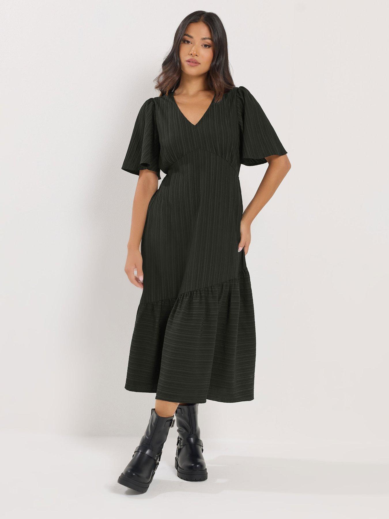 PixieGirl Petite Crinkle Midi Dress