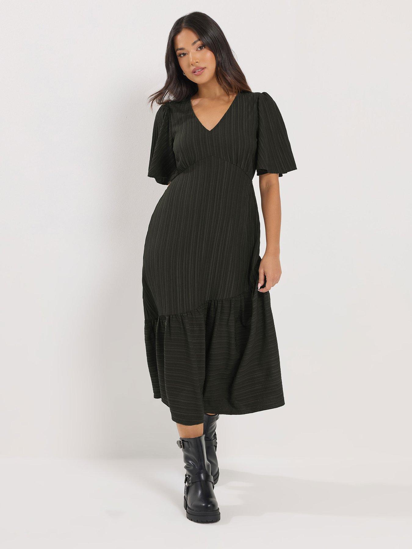 Image 3 of 5 of PixieGirl Petite Crinkle Midi Dress