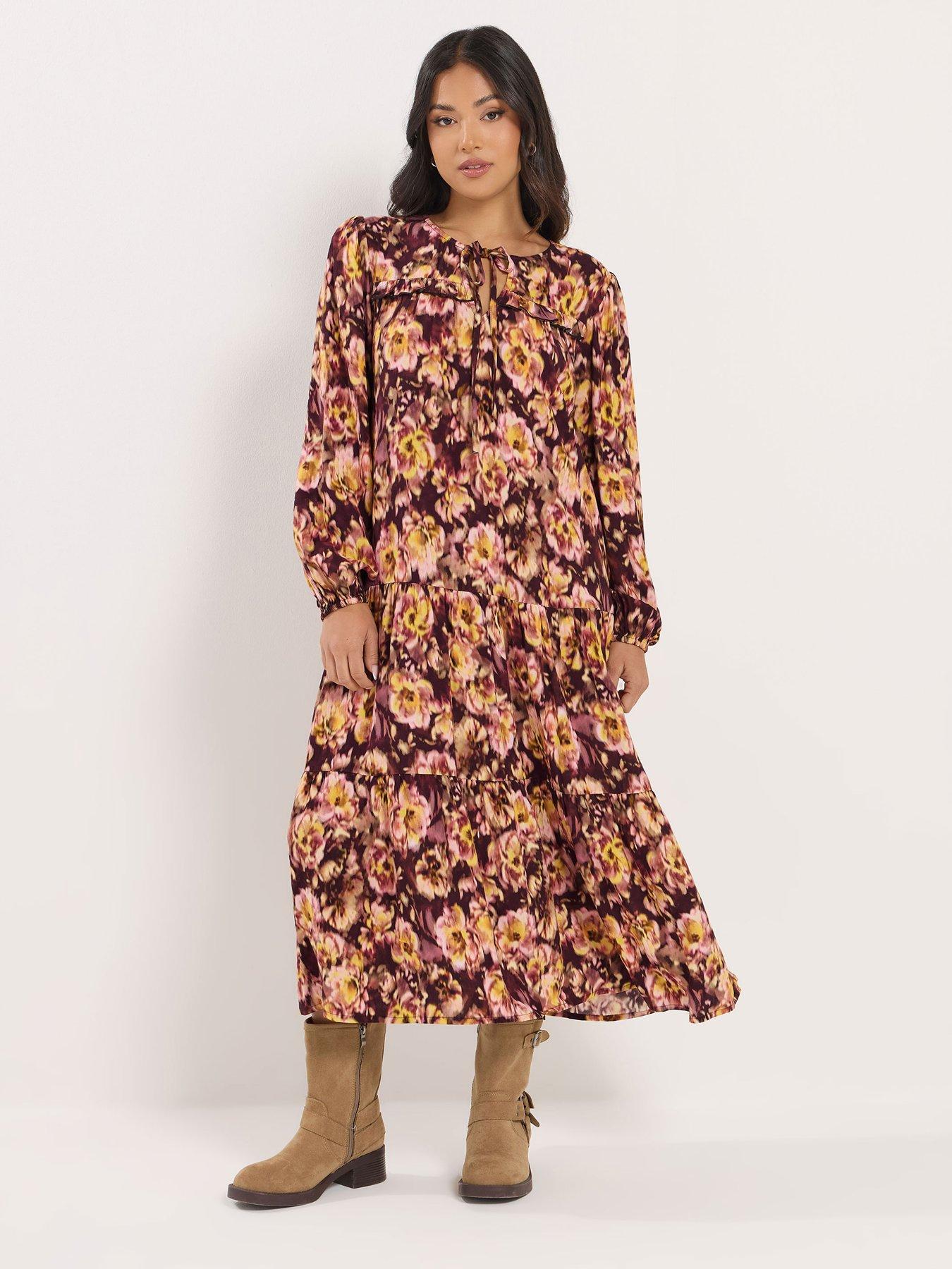 pixiegirl-petite-blurred-floral-ruffle-midi-dress