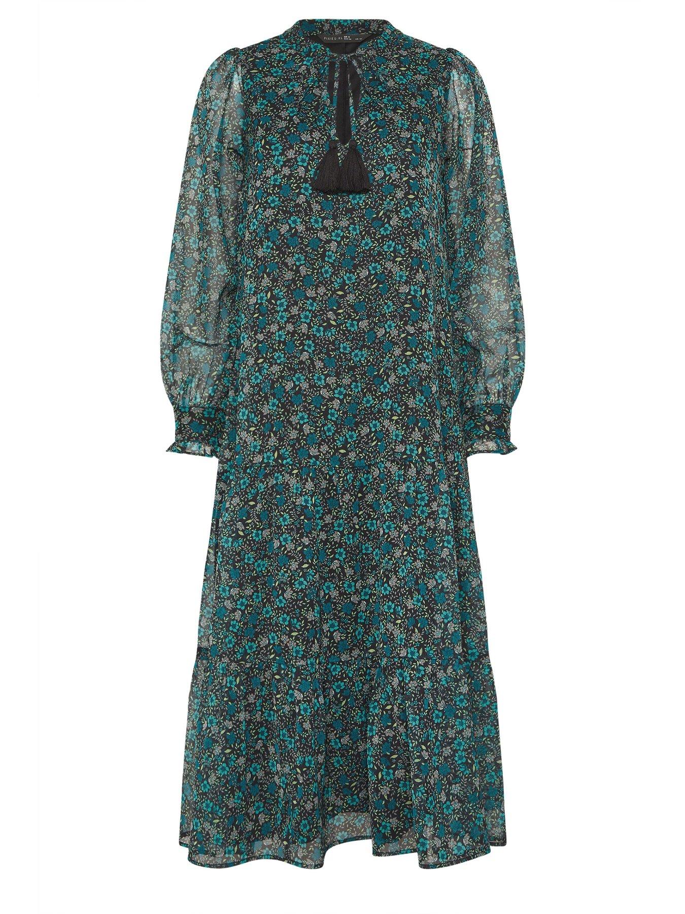  image of pixiegirl-petite-lace-up-midi-dress