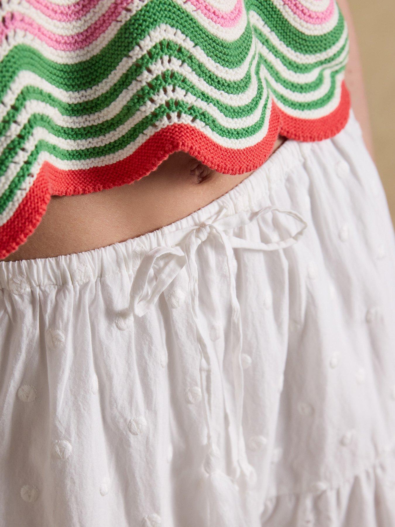 Image 4 of 5 of Joules Broderie Skirt - Green