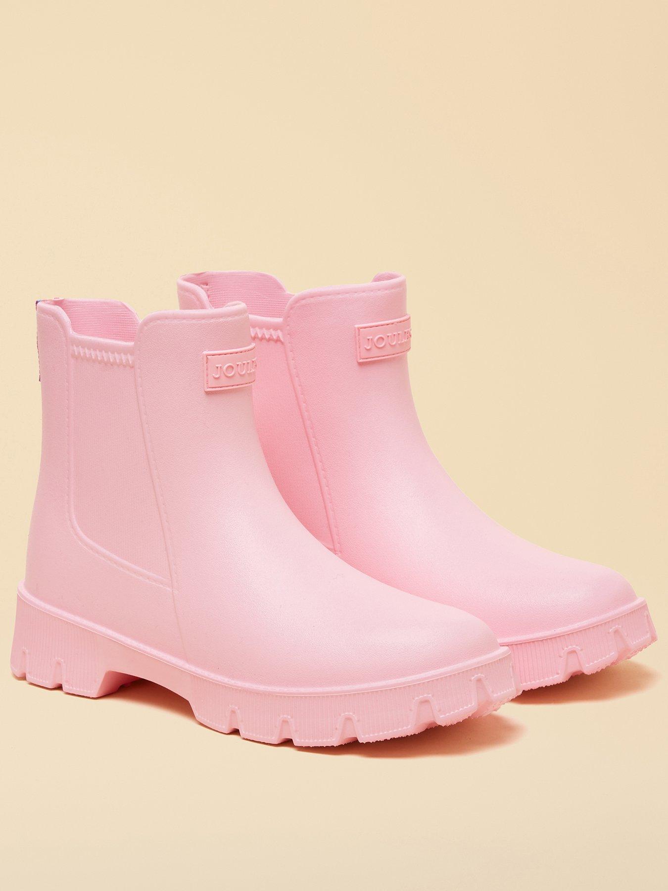 Joules Raindance Lightweight Ankle Wellies  - Light Pink