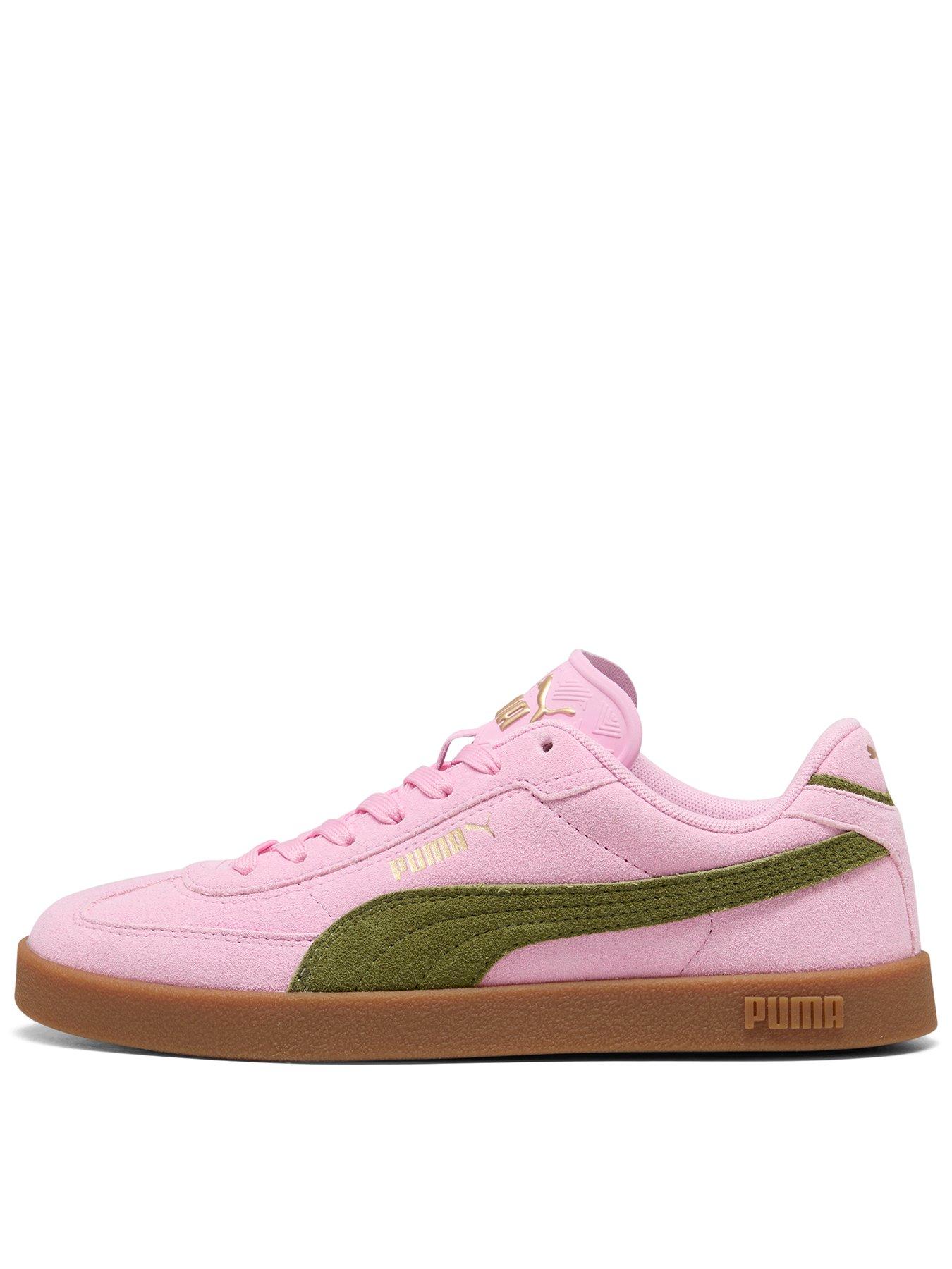 Puma Womens Club II Era Suede Trainer - Green/Pink