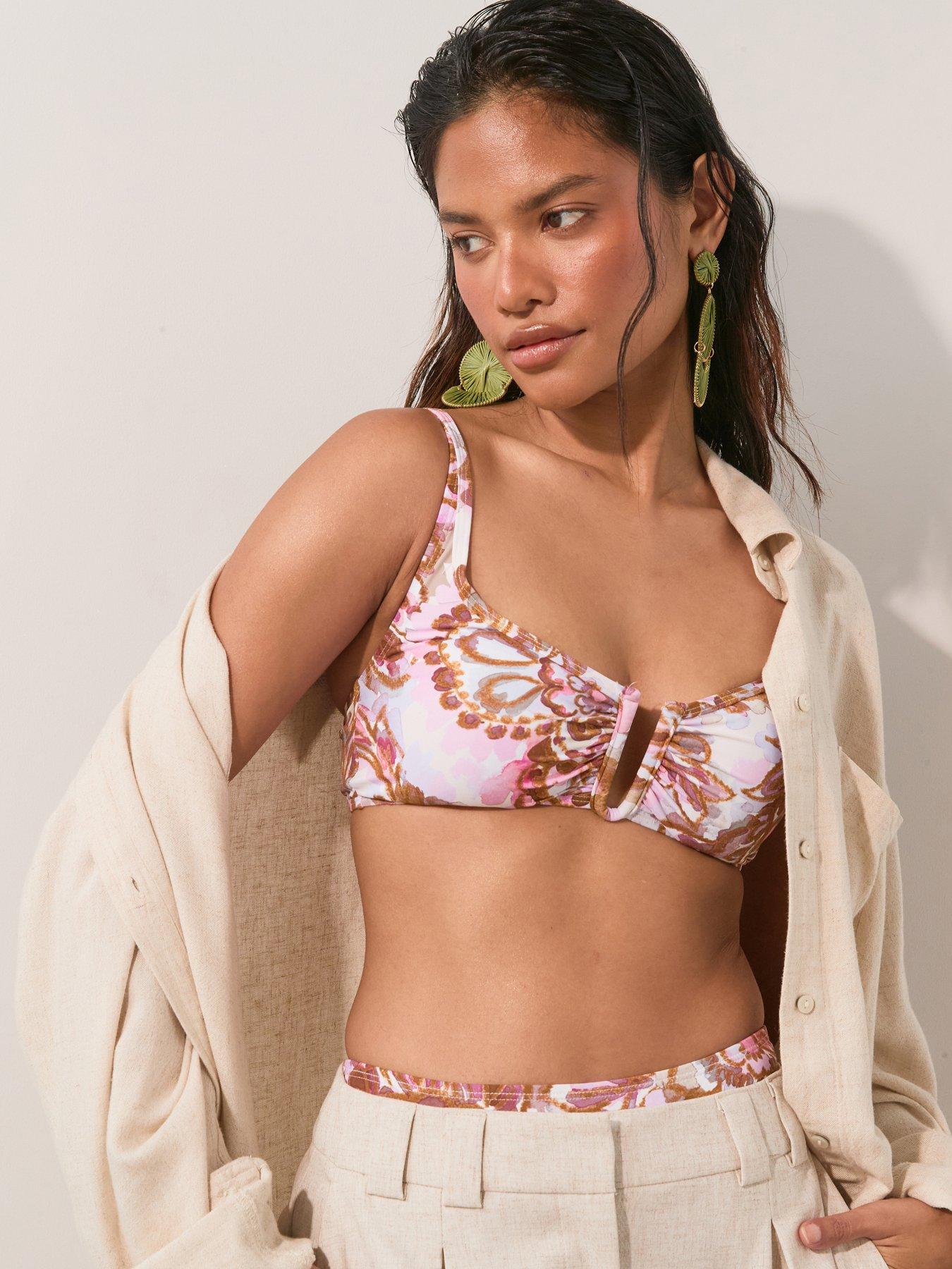 The Very Collection Printed Bikini Top - Pink